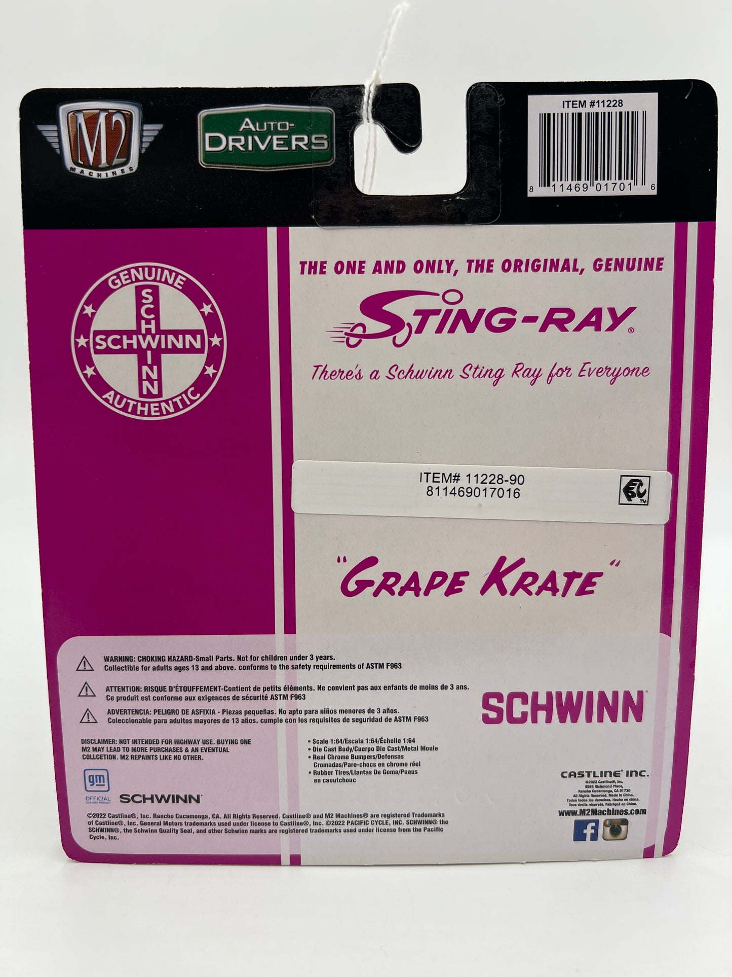 M2 Machines Auto Drivers 1957 Chevrolet Bel Air Pink Schwinn R90 190D