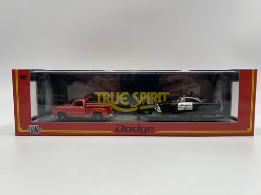 2025 M2 Machines Auto Haulers 1978 Dodge True Spirit & 1957 Dodge Coronet Police Car D500 R89