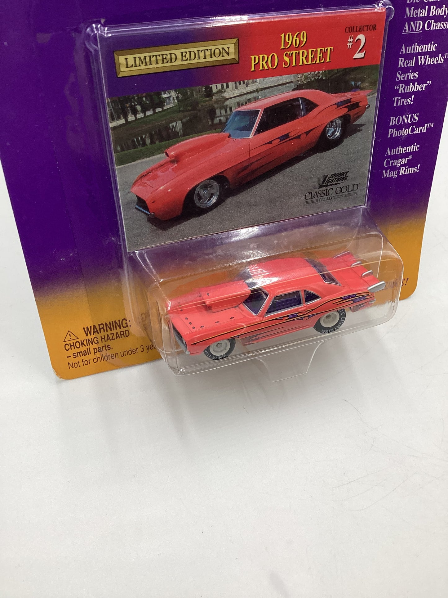 Johnny Lightning Classic Gold Collection #2 1969 Pro Street Camaro Pink White Lightning Chase VHTF