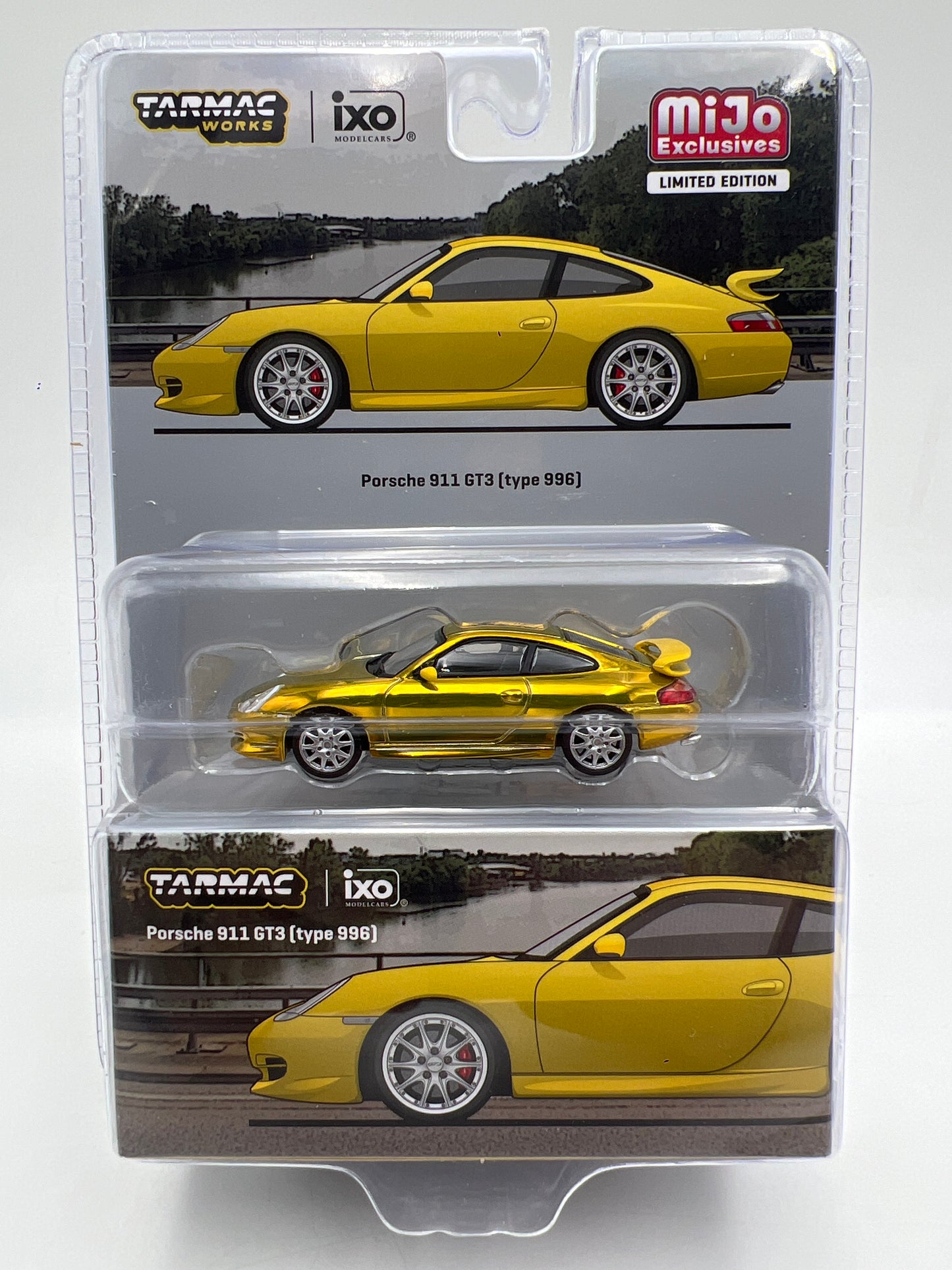 Tarmac Works x IXO Models Mijo Exclusives CHASE Porsche 911 GT3 Type 996 Yellow