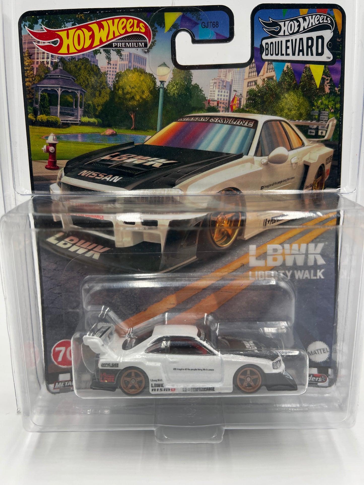 Hot Wheels Boulevard #70 LB-ER34 Super Silhouette Nissan Skyline White W/Protector (2)