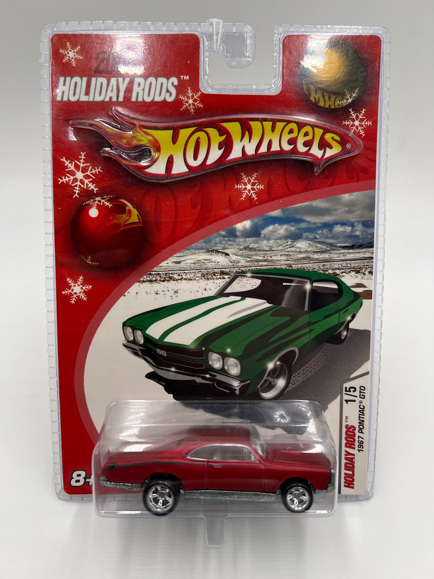 Hot Wheels 2005 Holiday Rods #1 1967 Pontiac GTO Satin Red