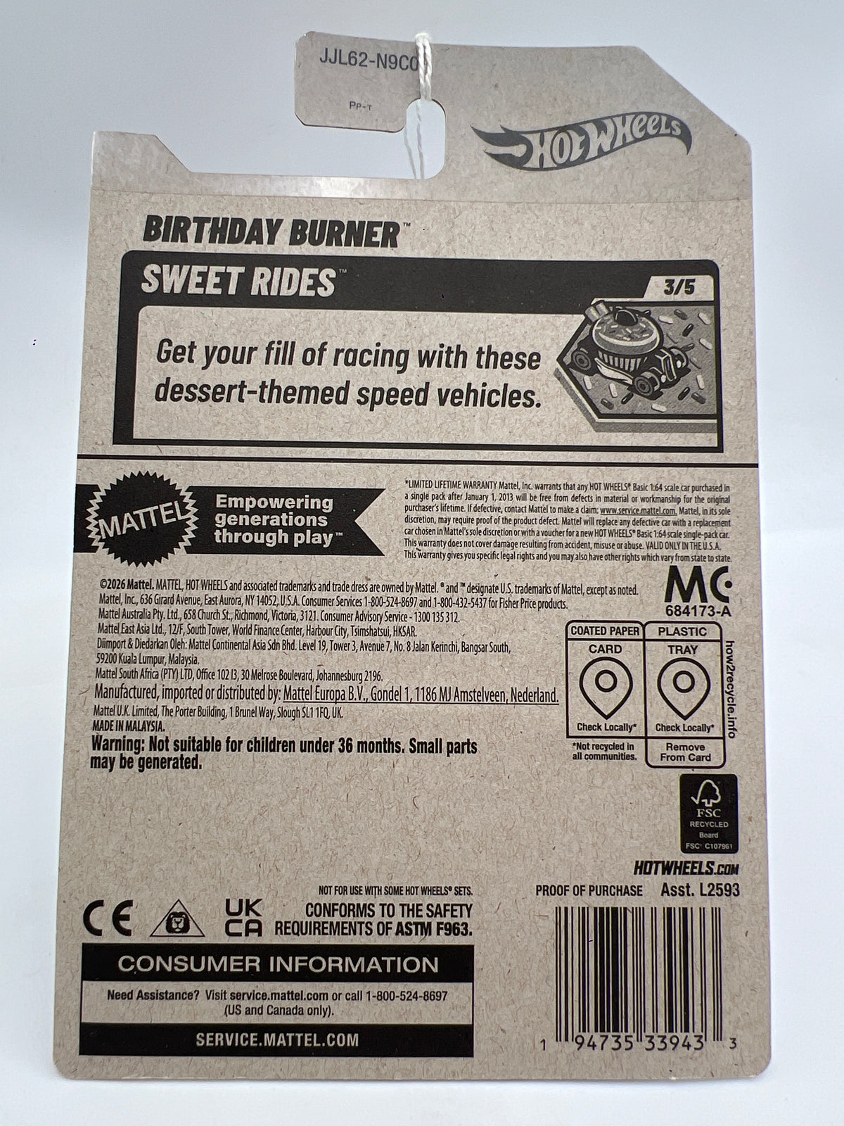 2026 Hot Wheels P Case #82 Birthday Burner Red