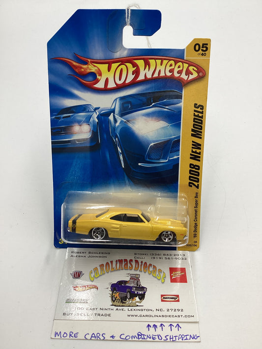 2008 Hot Wheels New Models #5 69 Dodge Coronet Super Bee Light Yellow 51E