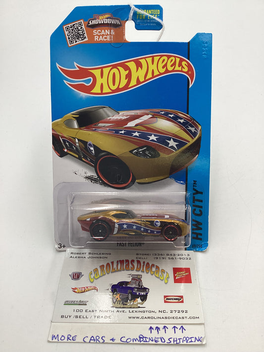 2015 Hot Wheels Treasure Hunt #69 Fast Felion Gold US Card