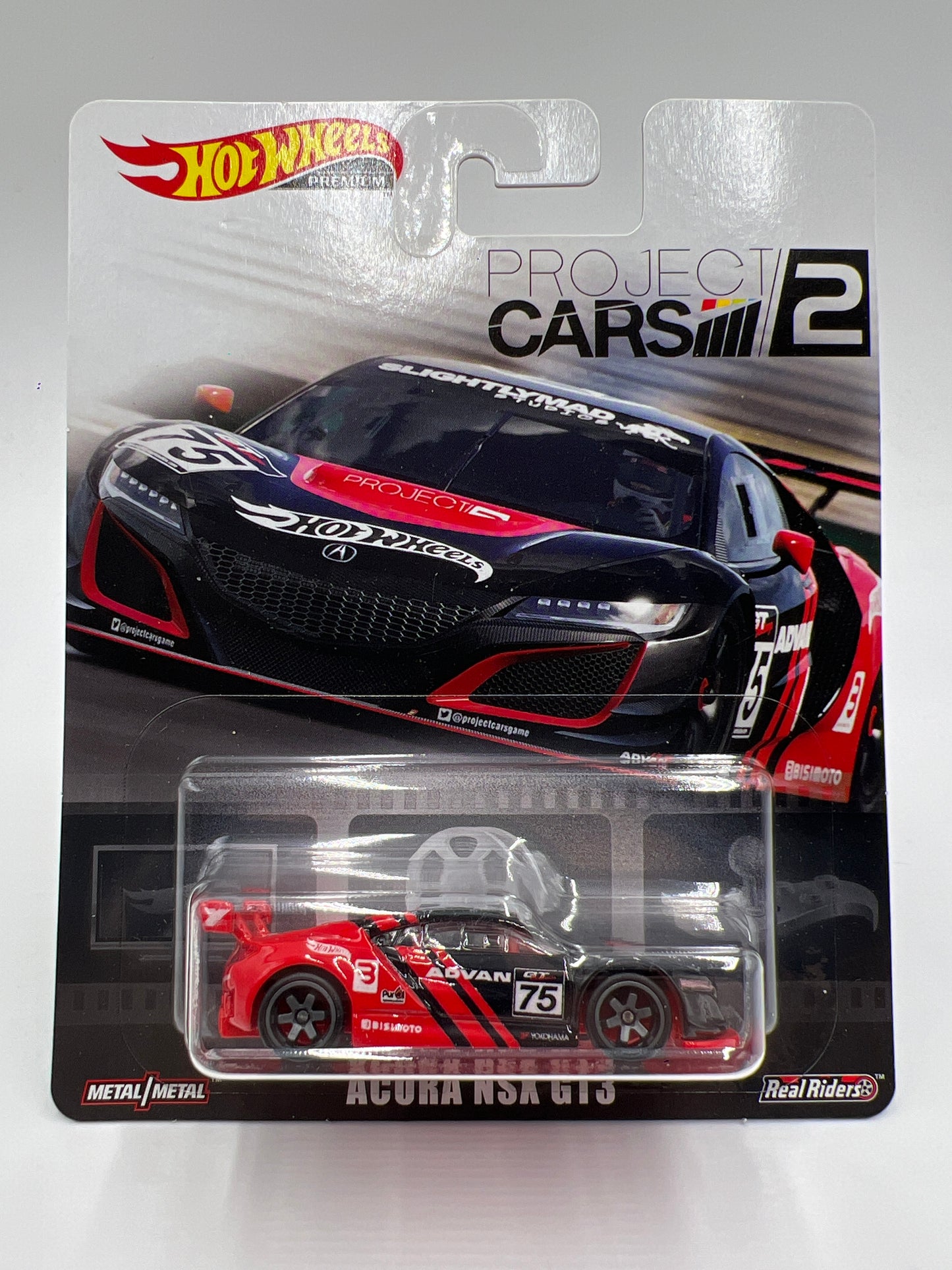 Hot Wheels Premium Project Cars 2 Acura NSX GT3 Advan W/Protector