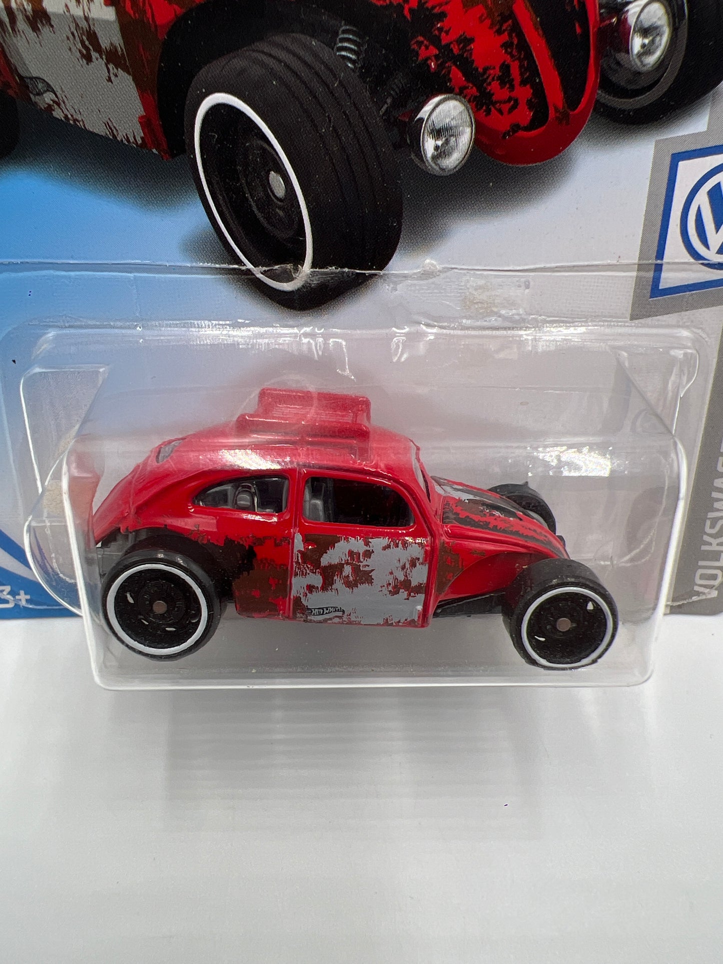 2019 Hot Wheels Volkswagen #69 Custom Volkswagen Beetle Red 96B