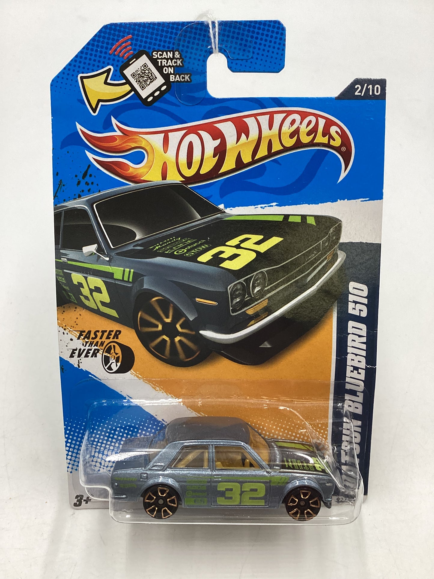 2012 Hot Wheels #92 Datsun Bluebird 510 Gray 88A