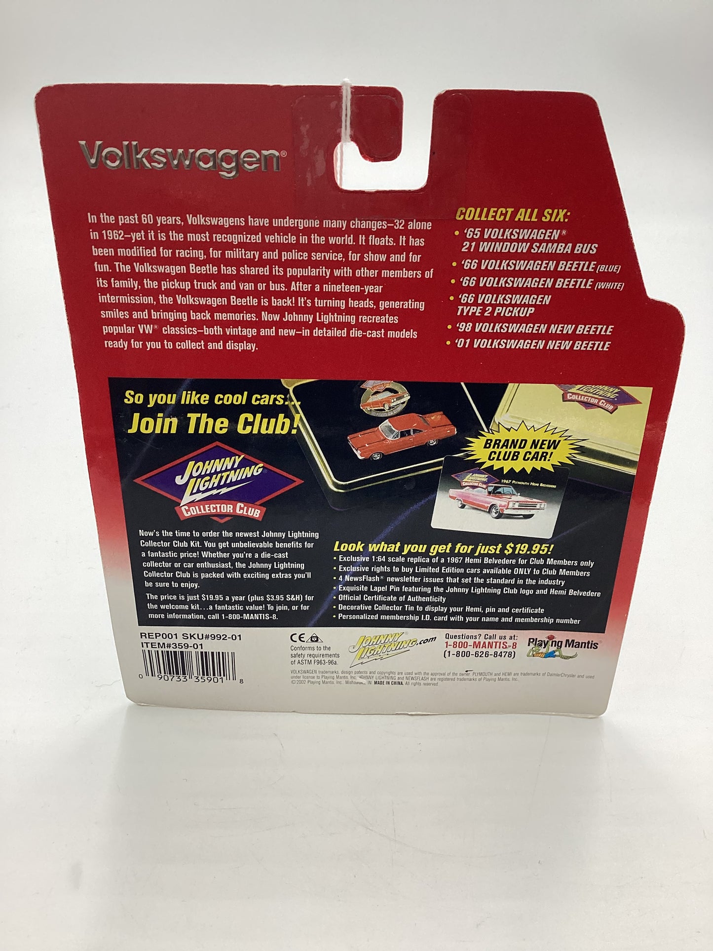 Johnny Lightning Volkswagen Series 1953 Samba Bus Red /White 220G