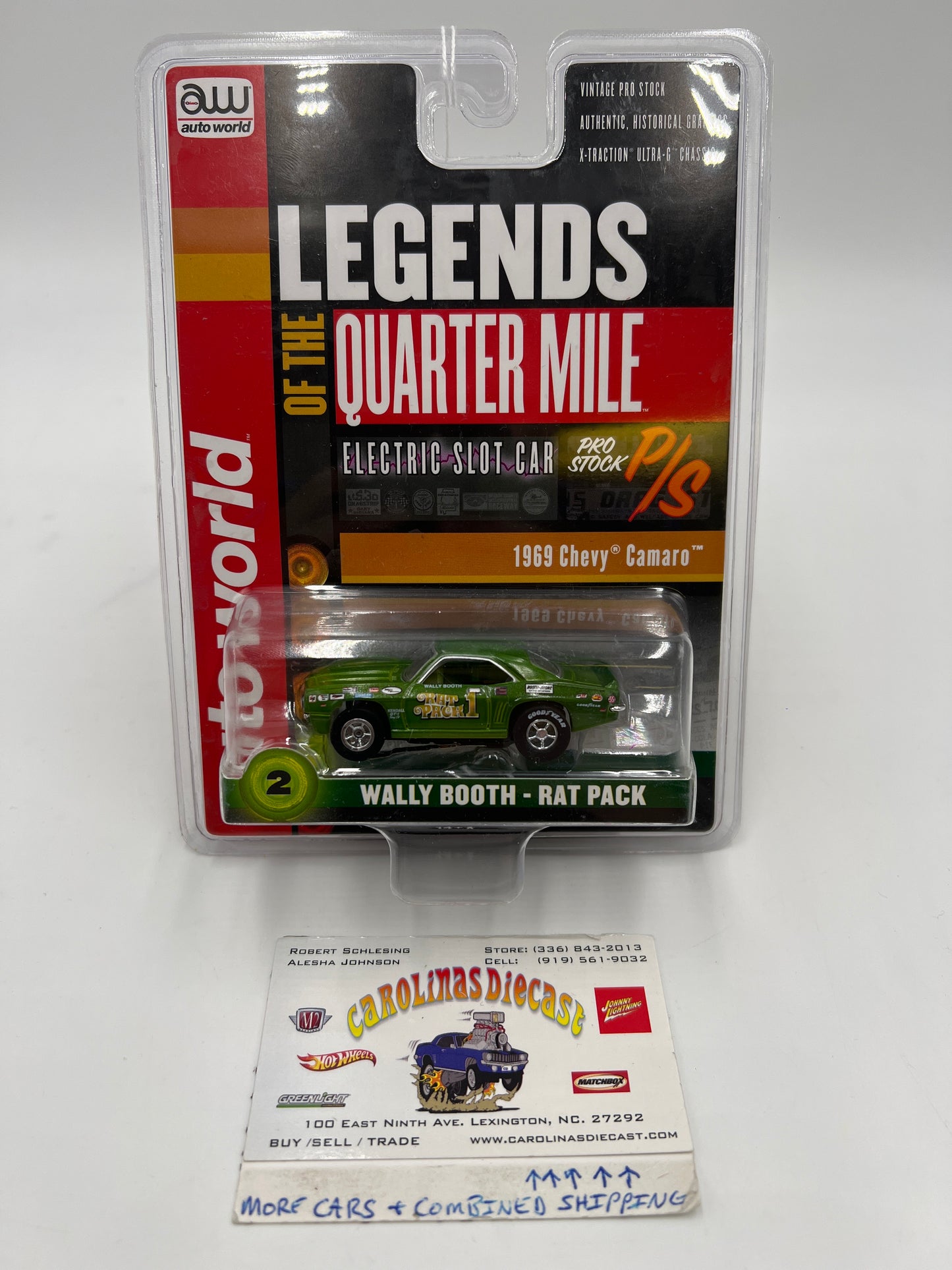 Auto World Legends of the Qtr Mile Wally Booth Rat Pack HO Slot Car 1969 Chevy Camaro