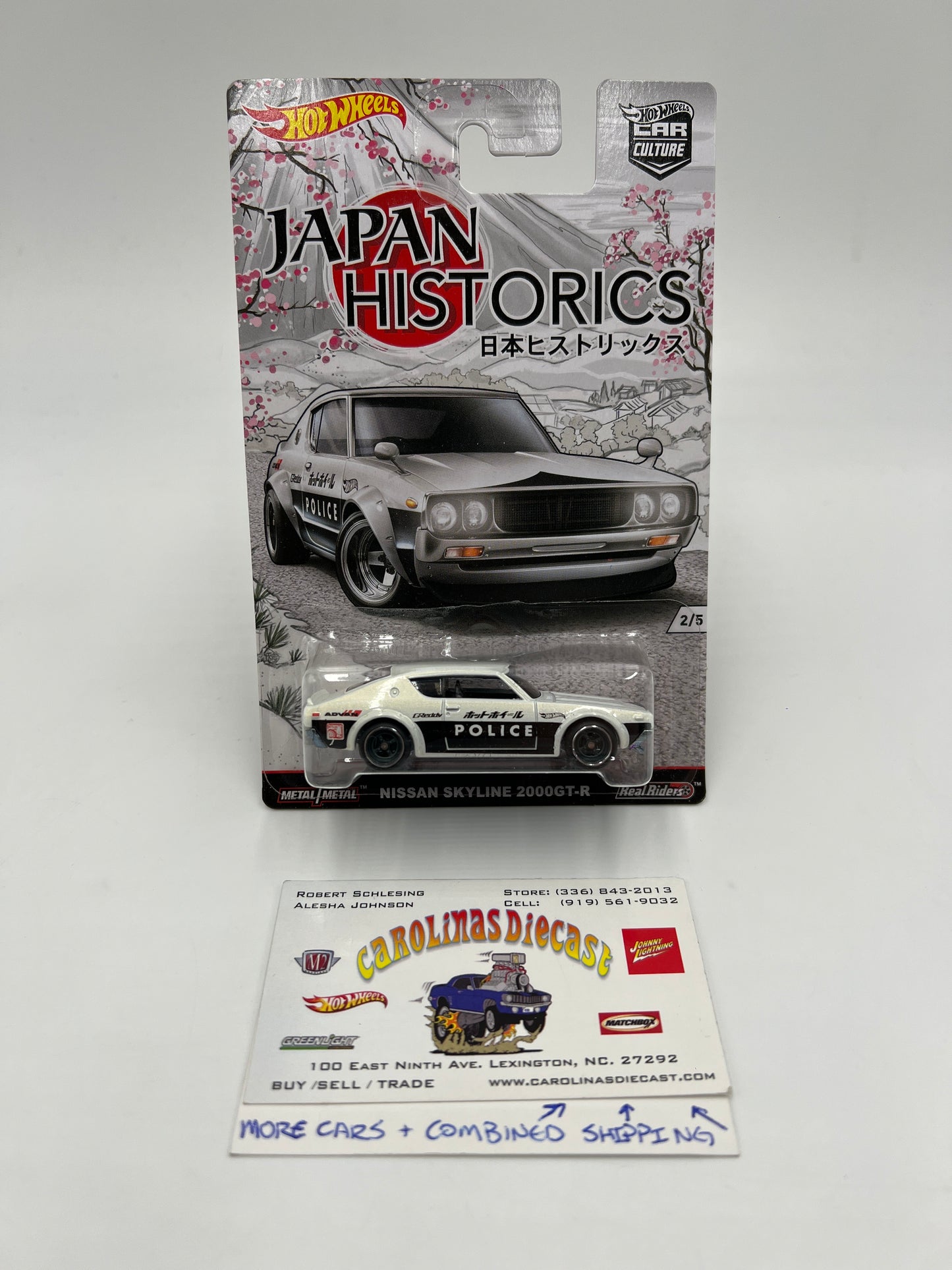 Hot Wheels Car Culture Japan Historics 1 #2 Nissan Skyline 2000GT-R Black/White Police W/Protector