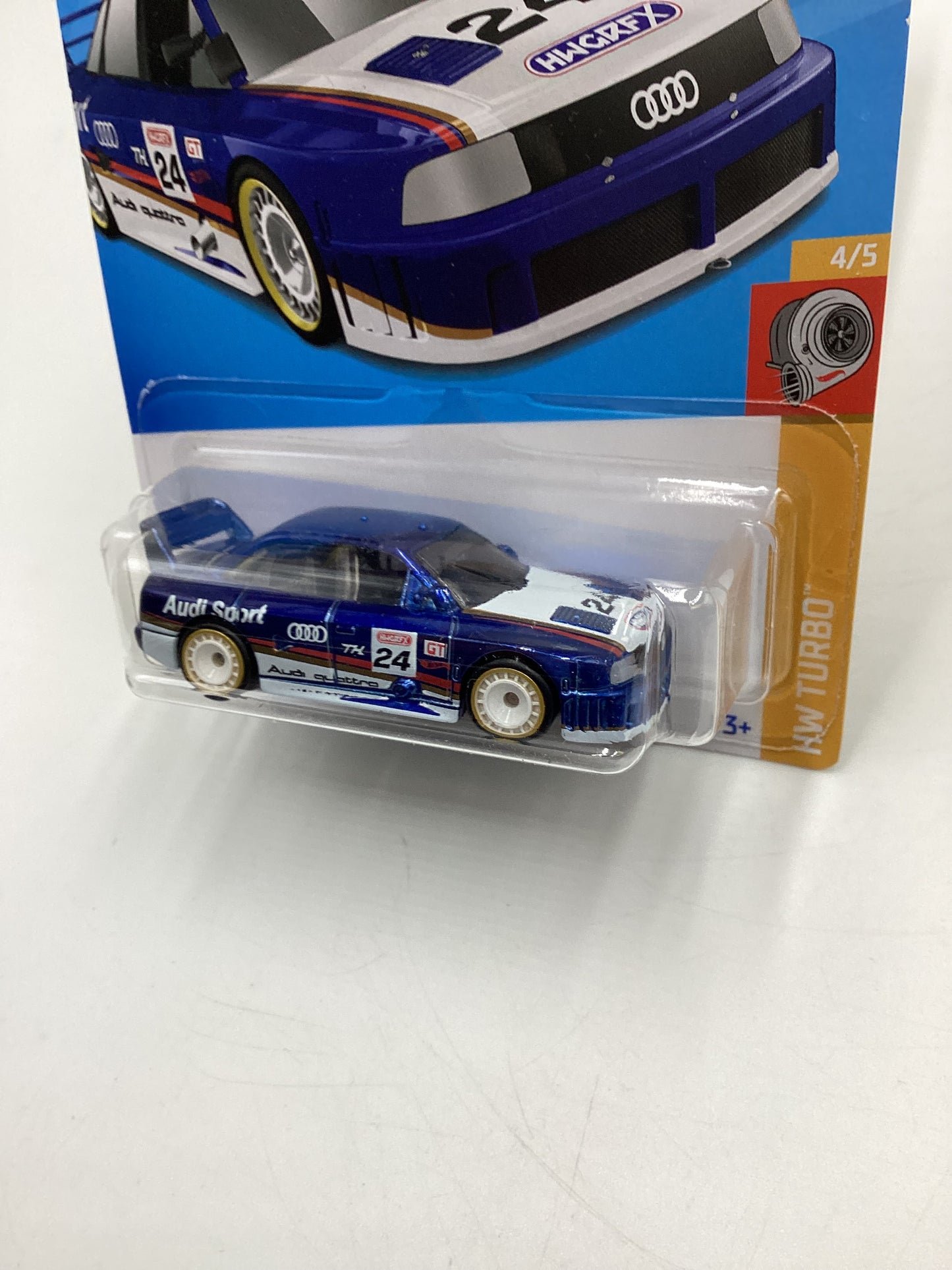 2024 Hot Wheels #144 Super Treasure Hunt Audi 90 Quattro Blue W/Protector International Card