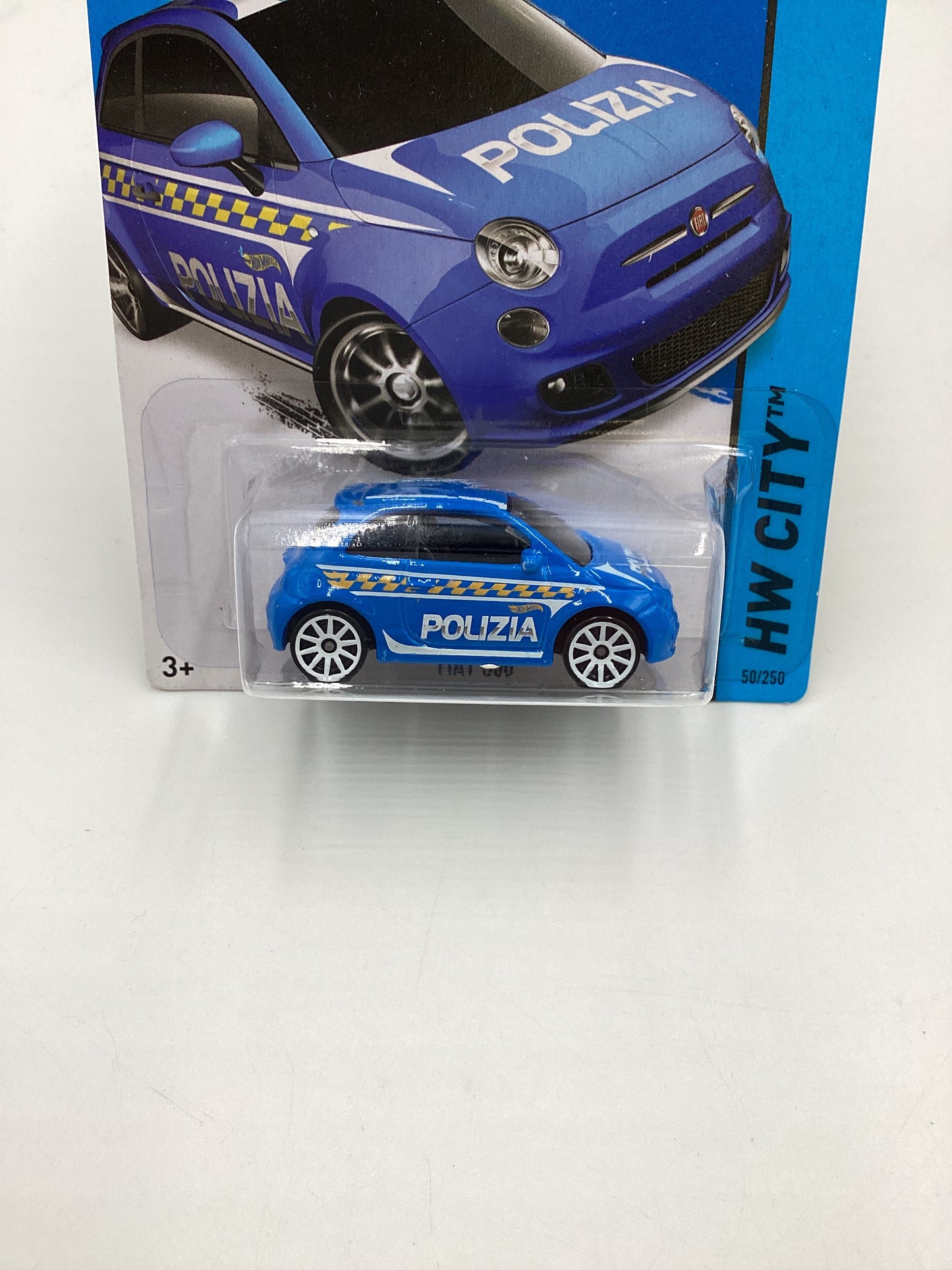 2015 Hot wheels HW City #50 Blue Fiat 500 64A