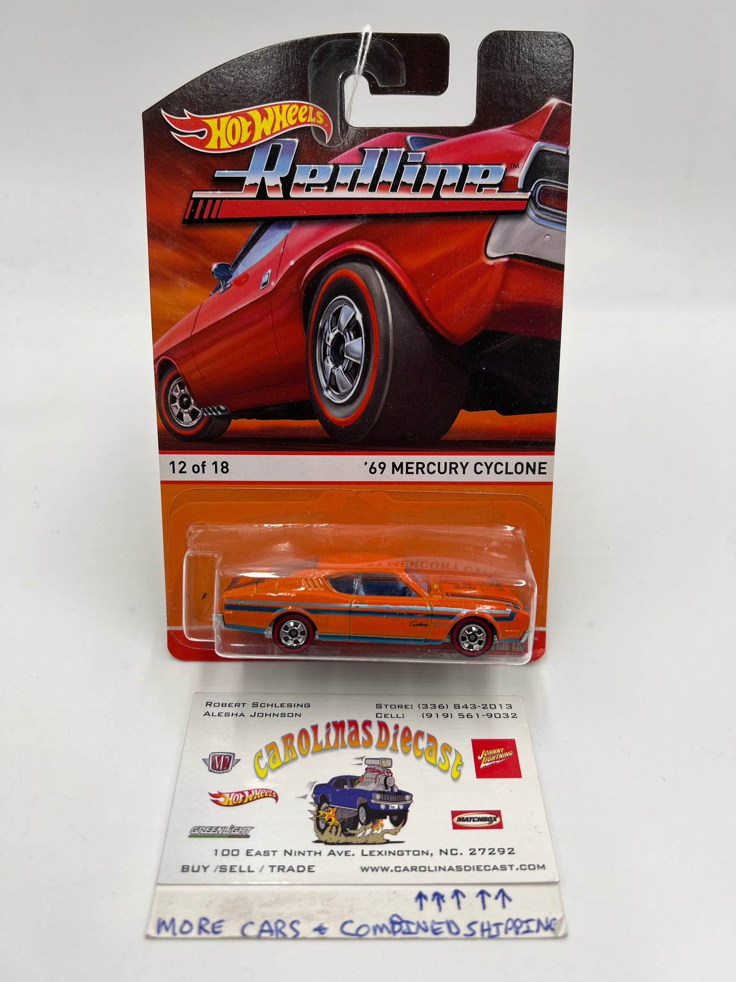 Hot Wheels Heritage Redline #12 69 Mercury Cyclone Orange Cracked Blister 160N