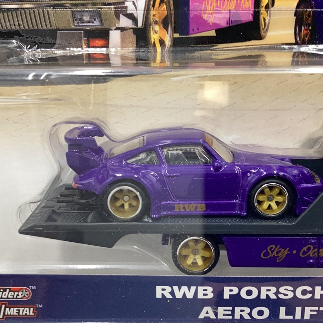 Hot wheels car culture team transport #17 RWB Porsche 930 Aero Lift with protector