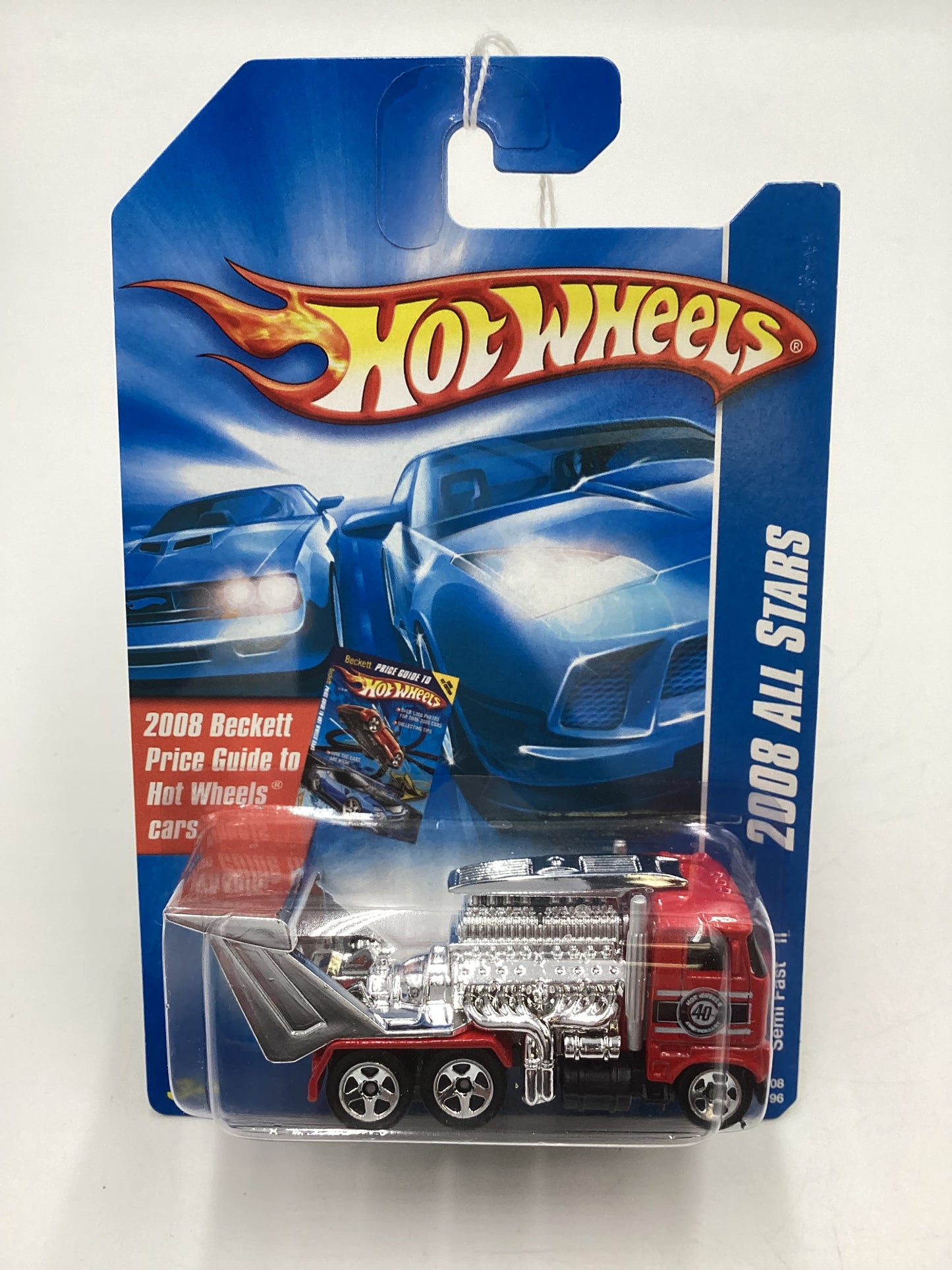 2008 Hot Wheels All Stars #55 Semi Fast II Red Large Wheel Variation EE2