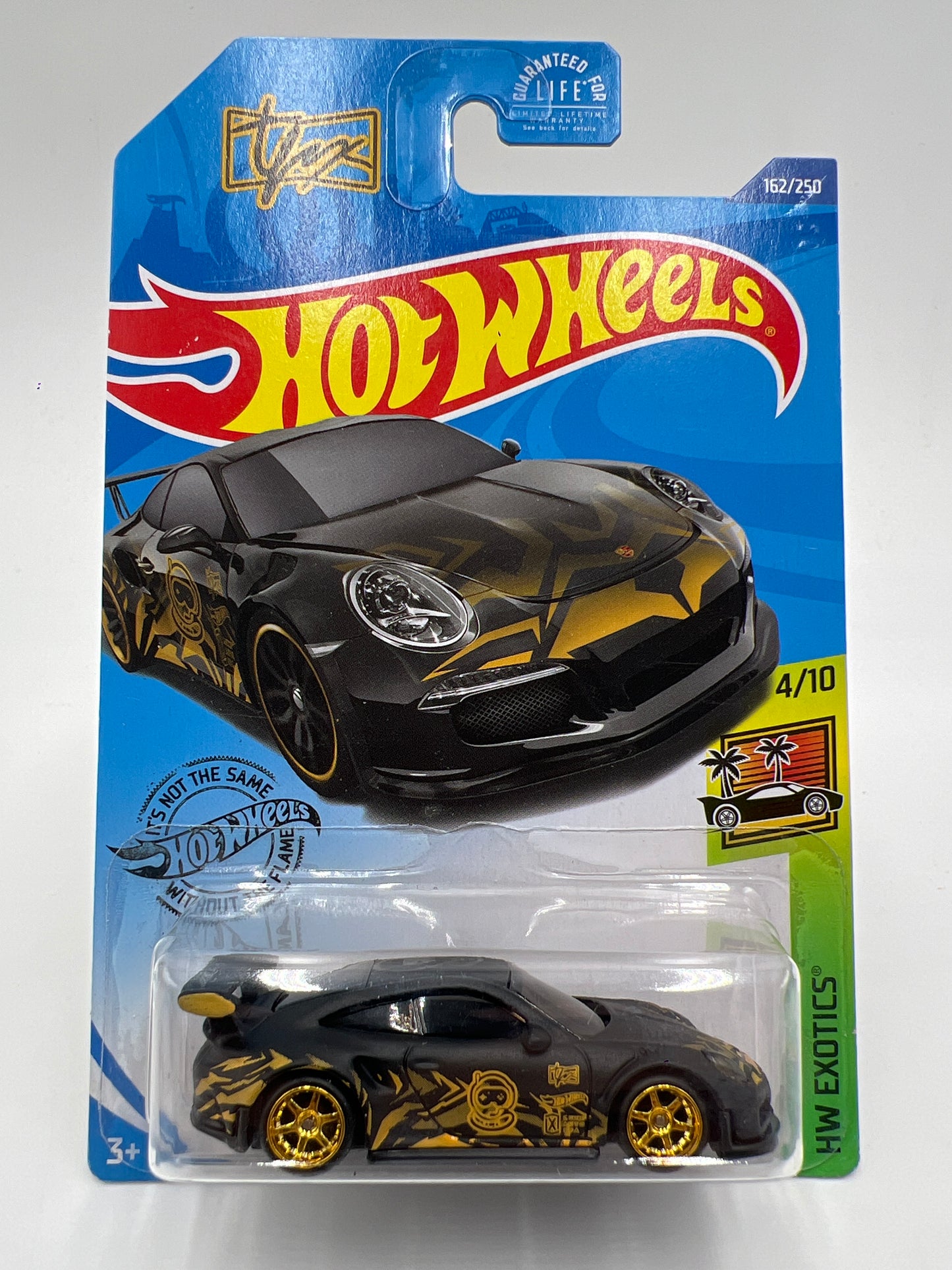 Hot Wheels Porsche 911 GT3 RS Black Wheel Swap Custom On Card W/Protector SR
