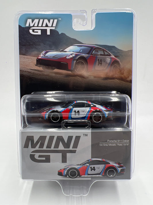 Mini GT #964 Porsche 911 Dakar Ice Gray Metallic Rally 233E