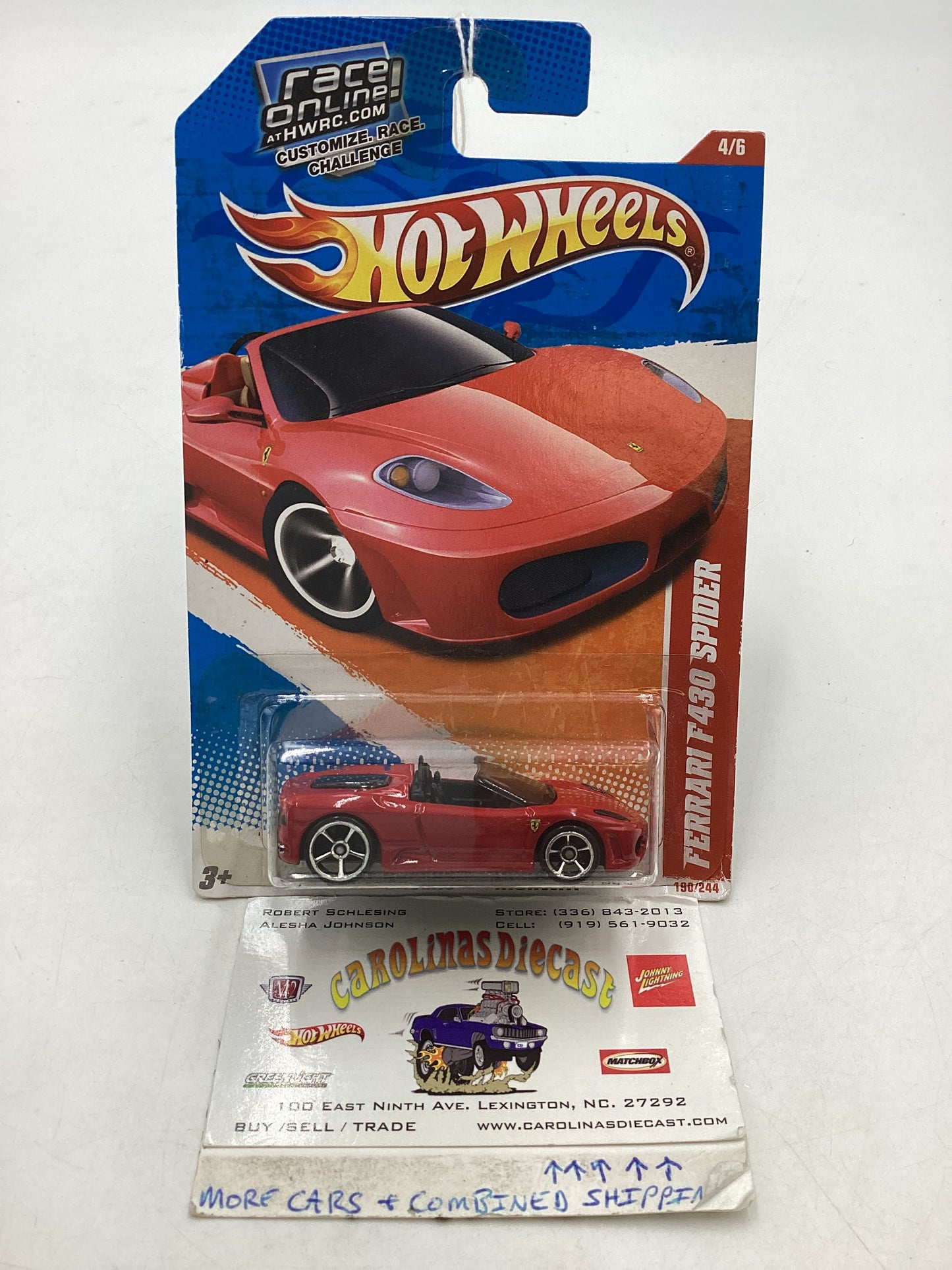 2011 Hot wheels #190 Ferrari F430 Spider Red SR