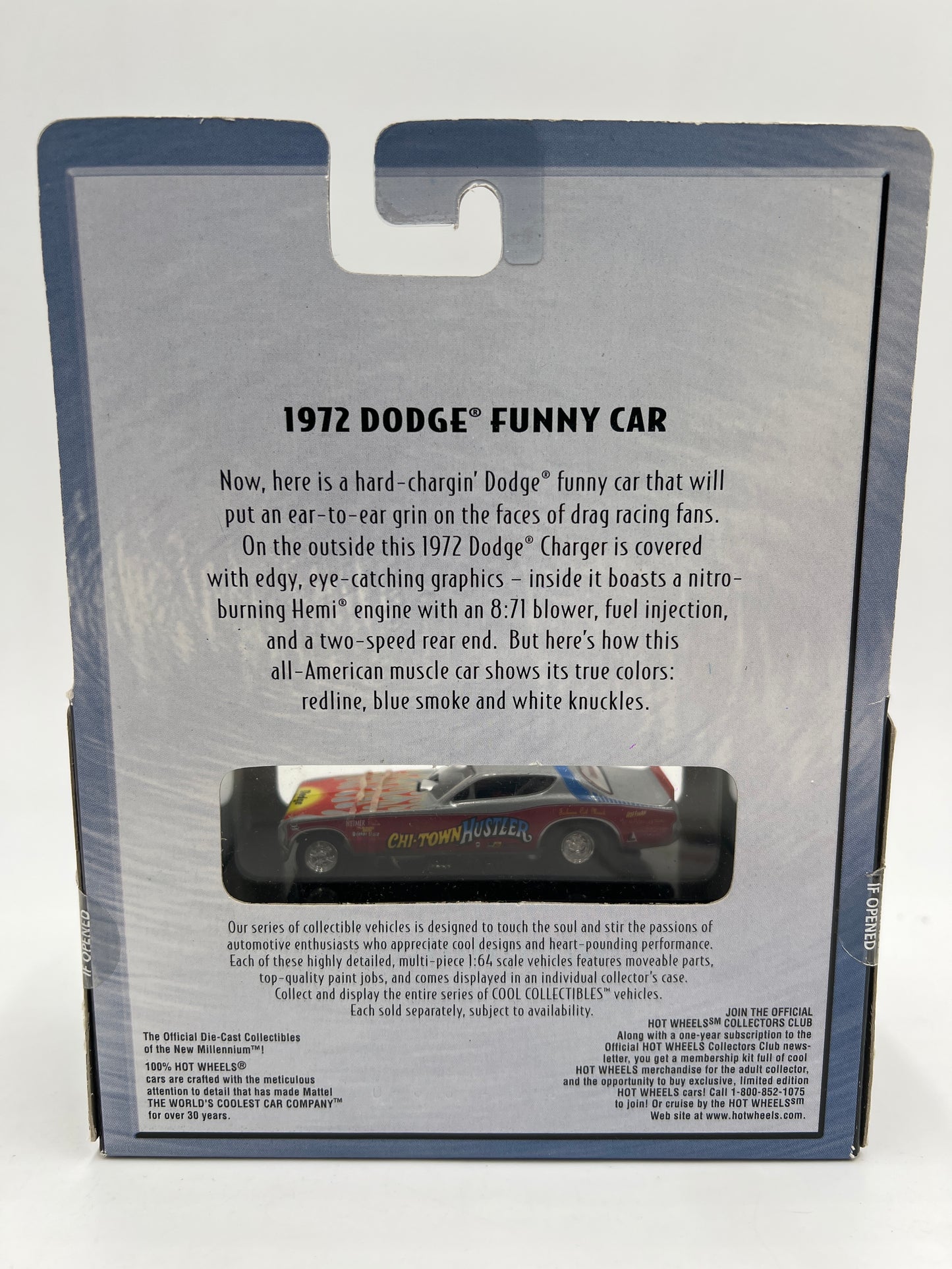 Hot Wheels 100% Black Box 1972 Dodge Funny Car Chi-Town Hustler