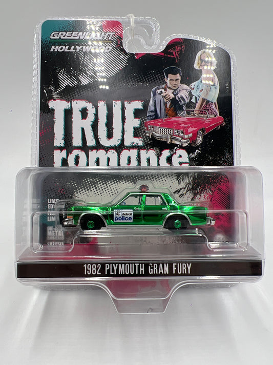 Greenlight Hollywood Series 43 True Romance CHASE 1982 Plymouth Gran Fury Chrome Green