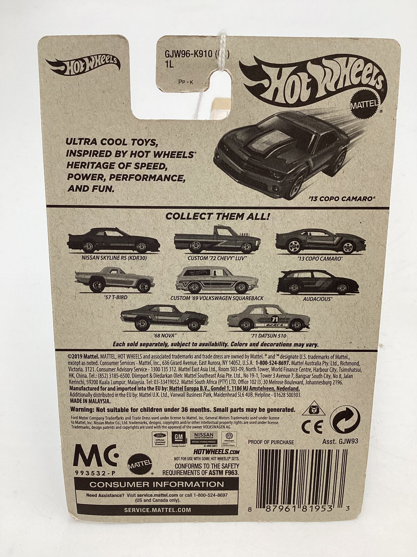 Hot Wheels Target Exclusive Flying Customs 13 Copo Camaro Blue