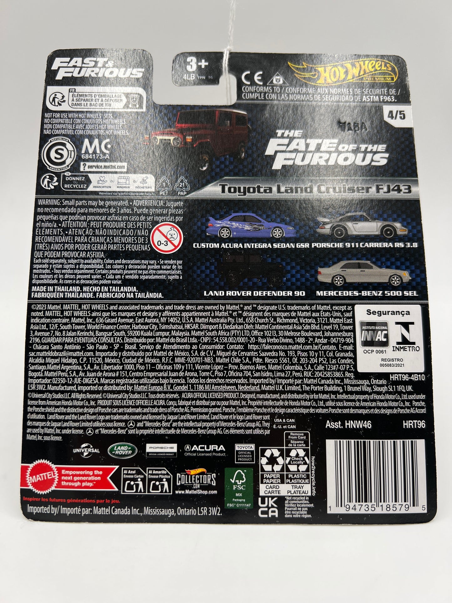 Hot Wheels Premium Fast & Furious #4 Toyota Land Cruiser FJ43 Red 246H