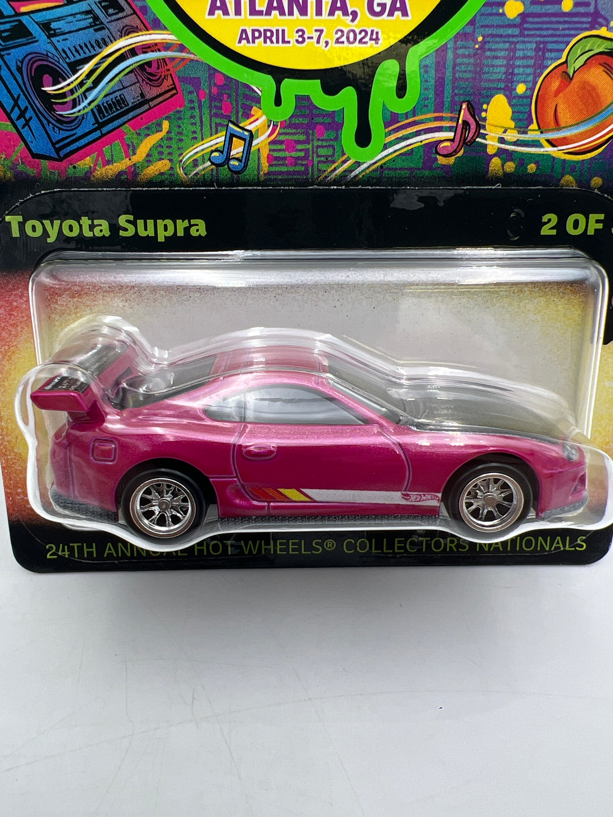 2024 Hot Wheels 24th Annual Collector Nationals #4738/6200 Toyota Supra Pink W/Protector
