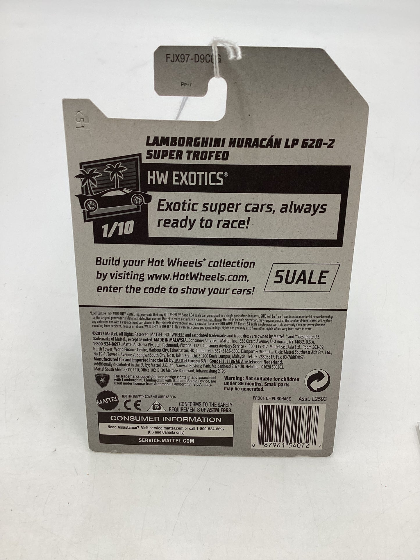2018 Hot Wheels #150 Lamborghini Huracan LP 620-2 Super Trofeo 101B