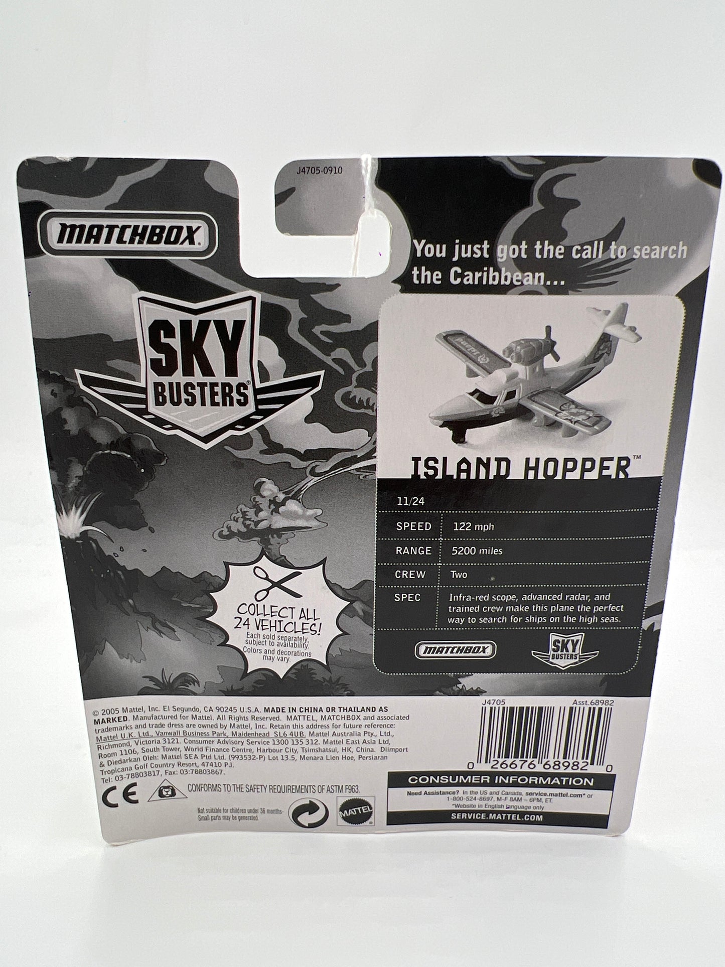 Matchbox Sky Busters Search Plane Island Hopper White PP5