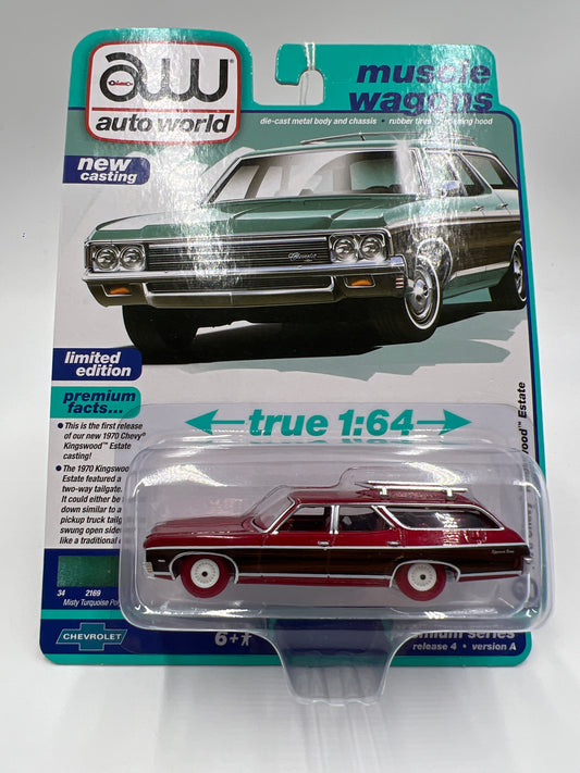 2023 Auto World Ultra Red Chase Muscle Wagons Release 4 Version A 1970 Kingswood Estate