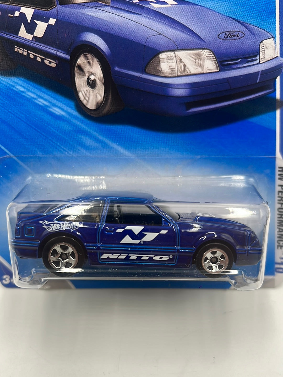 2010 Hot Wheels Performance ‘92 Ford Mustang Kmart Exclusive Blue 105/240 157A