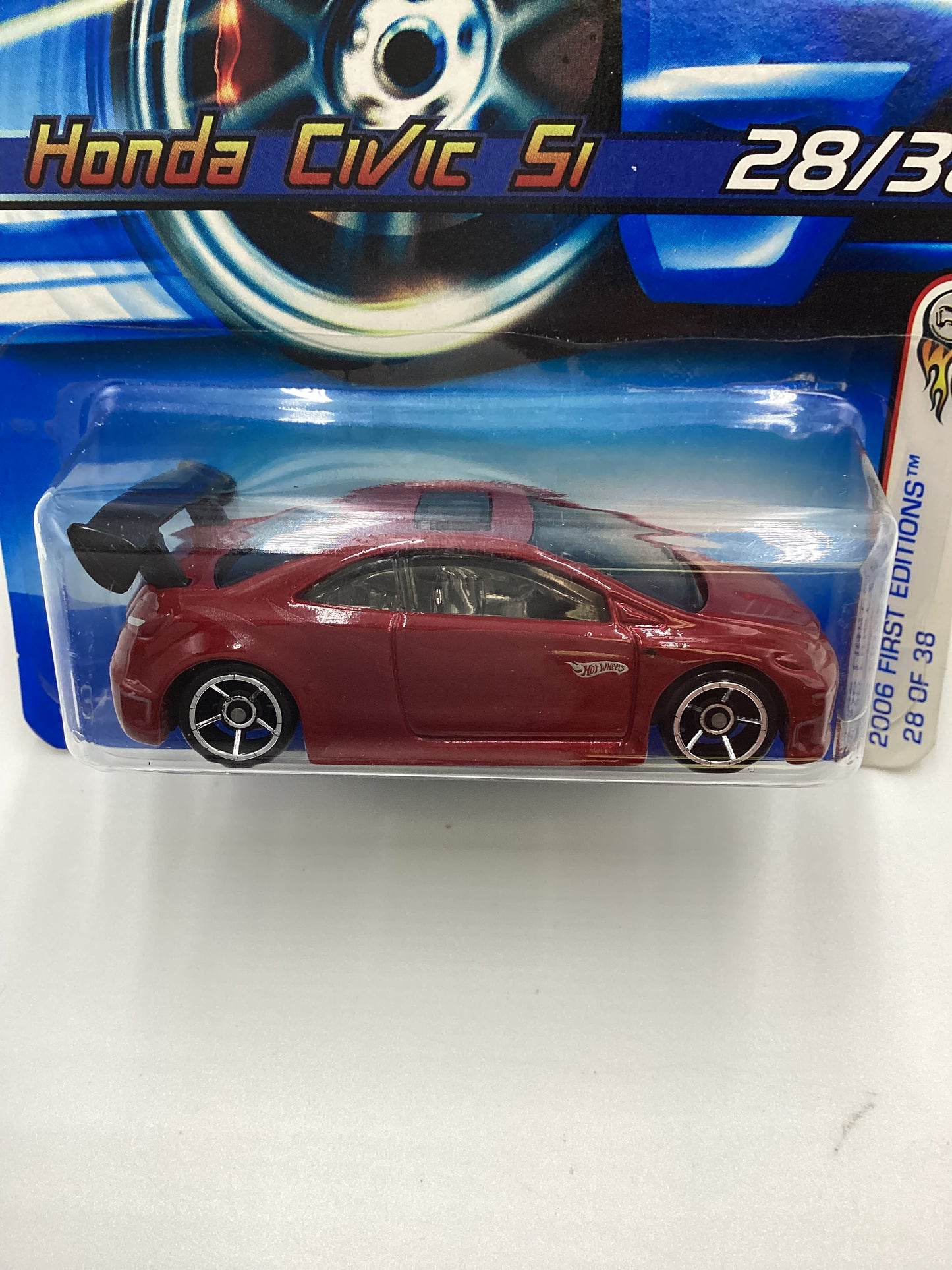 2006 Hot wheels #028 Honda Civic Si Red OH5 Chrome Wheels SR