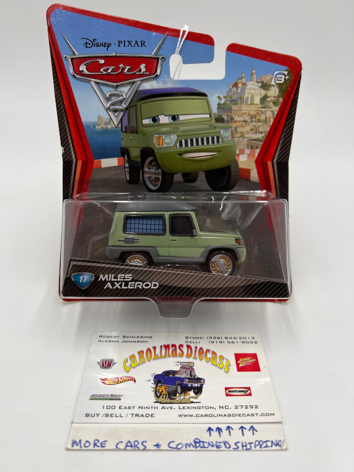 Disney Pixar Cars 2 #17 Miles Axlerod Green 139D