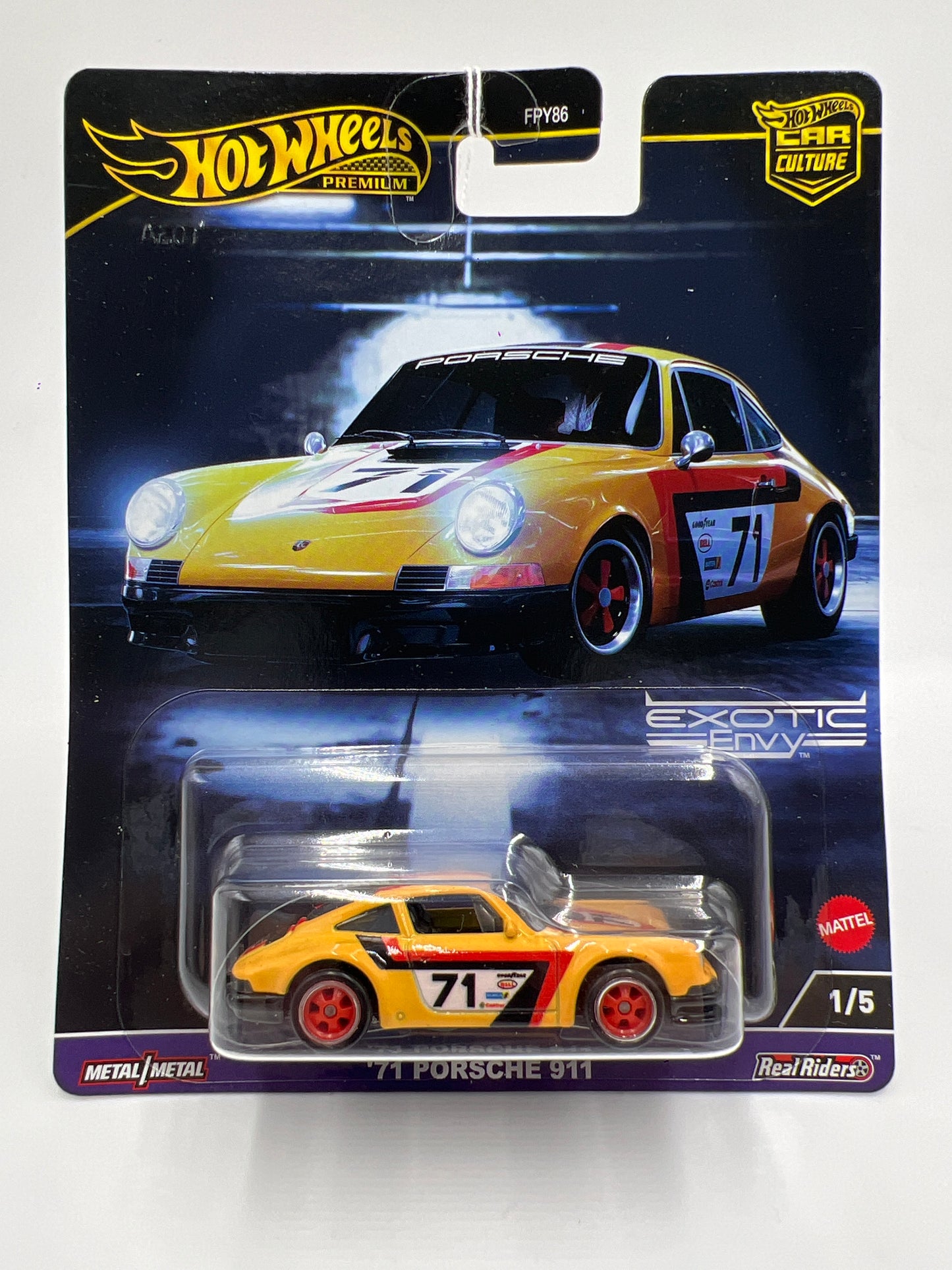 2024 Hot Wheels Premium Exotic Envy #1 71 Porsche 911 Yellow 244G