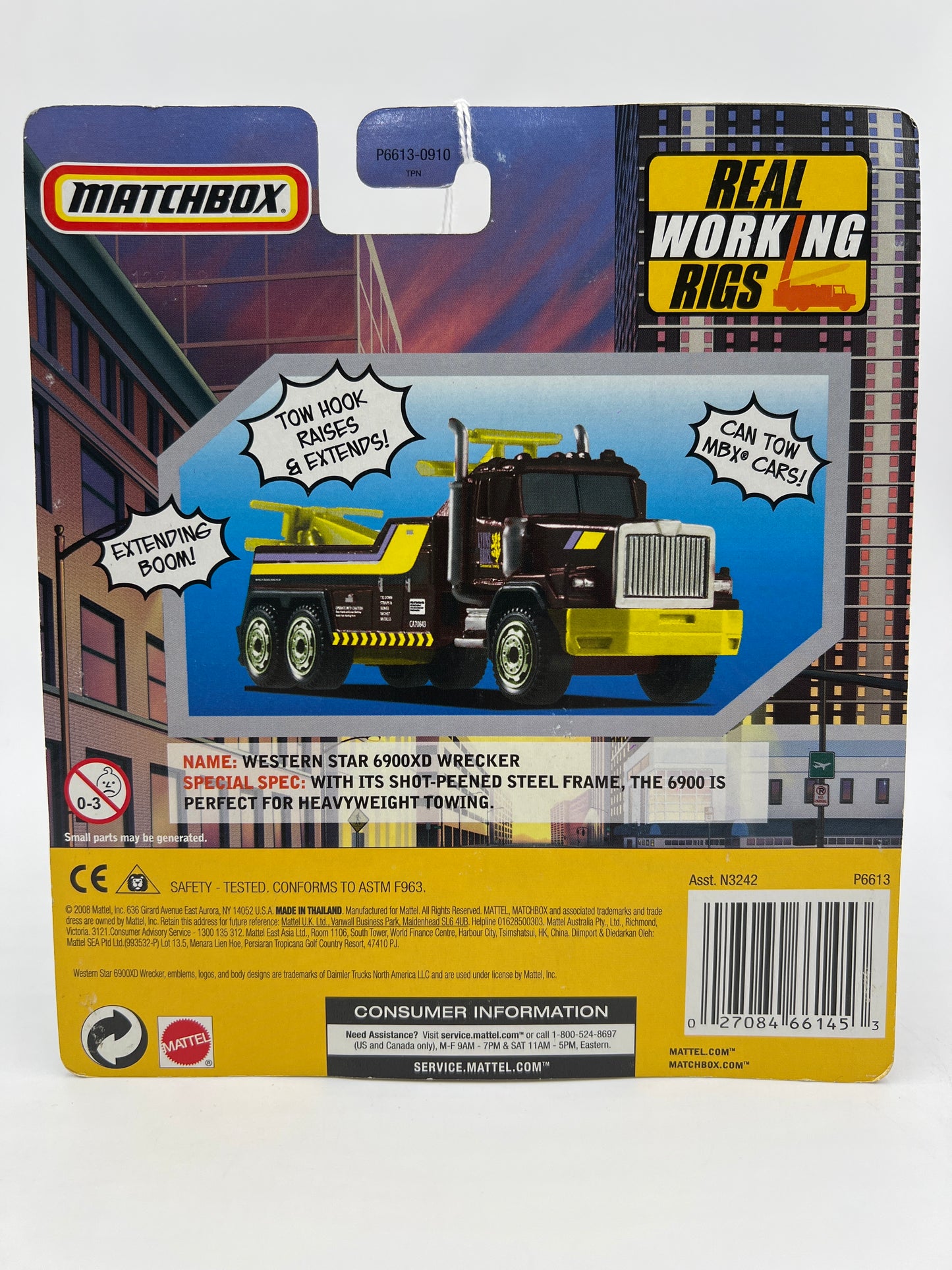 Matchbox Real Working Rigs Western Star 6900XD Wrecker Black