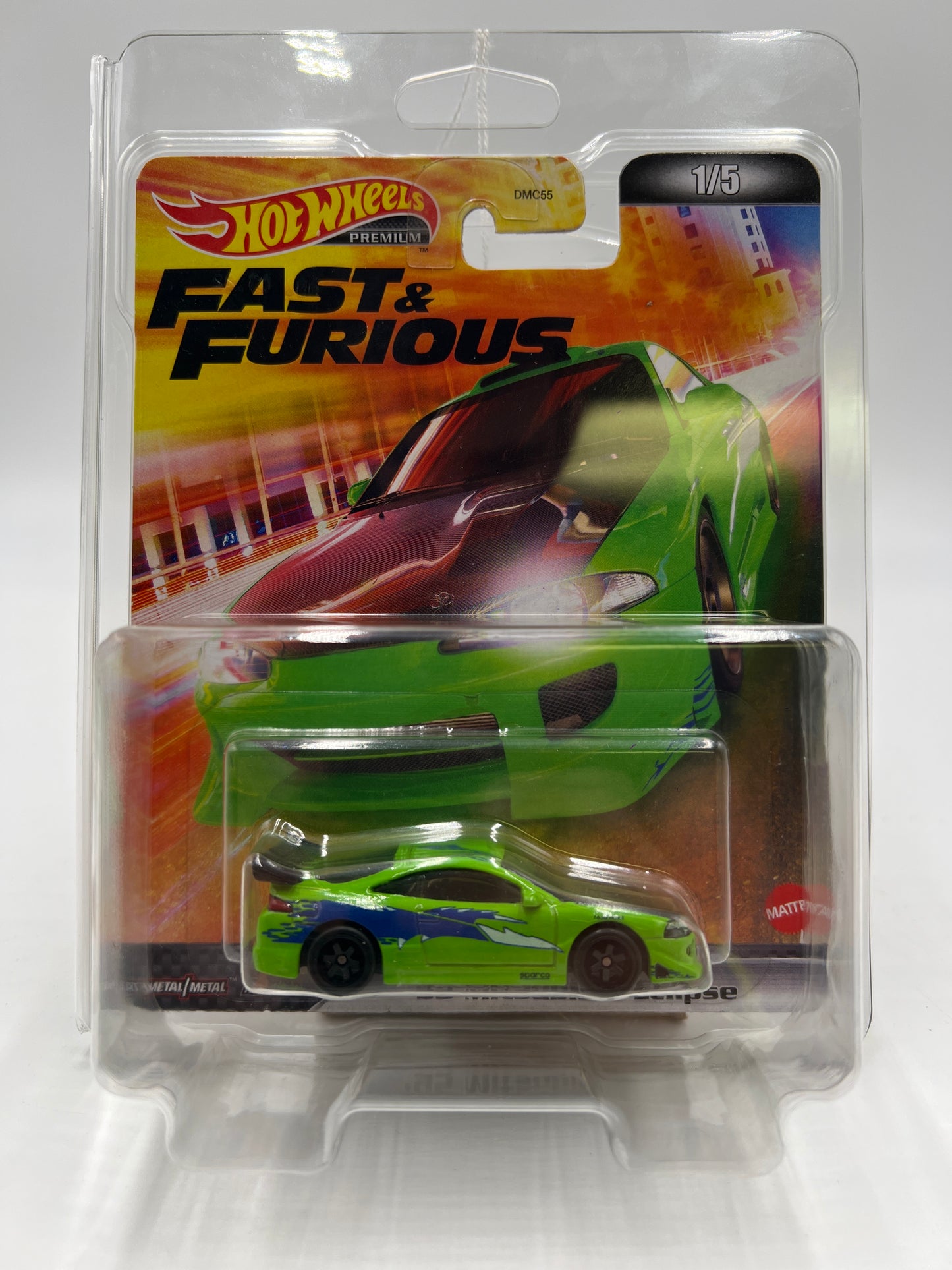 Hot Wheels Fast & Furious #1 95 Mitsubishi Eclipse Green W/Protector