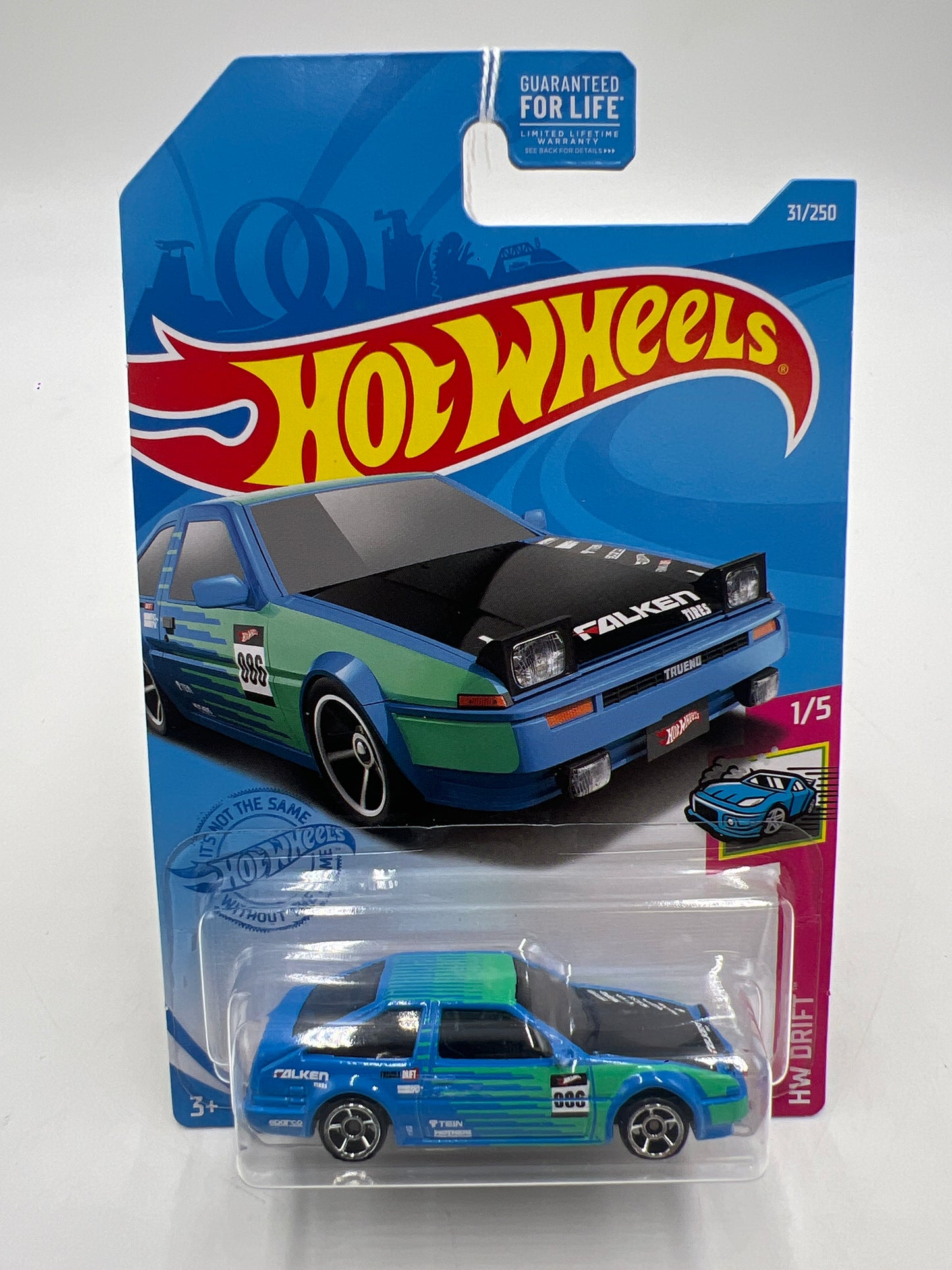 2020 HW Drift #31 Toyota AE86 Sprinter Trueno Falken Blue 95A