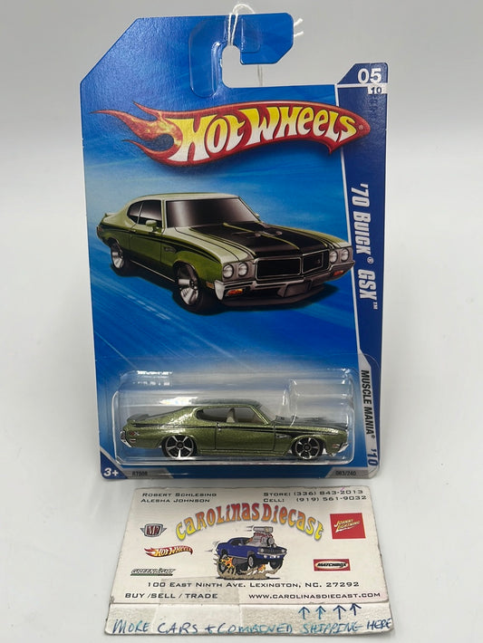 2010 Hot Wheels Muscle Mania ‘70 Buick GSX Green 83/240 57B