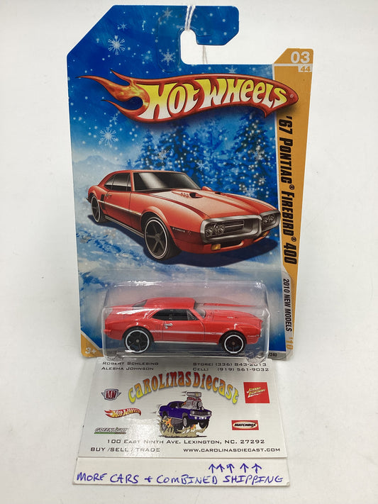 2010 Hot Wheels New Models #3 67 Pontiac Firebird 400 Target Snowflake Card 158B