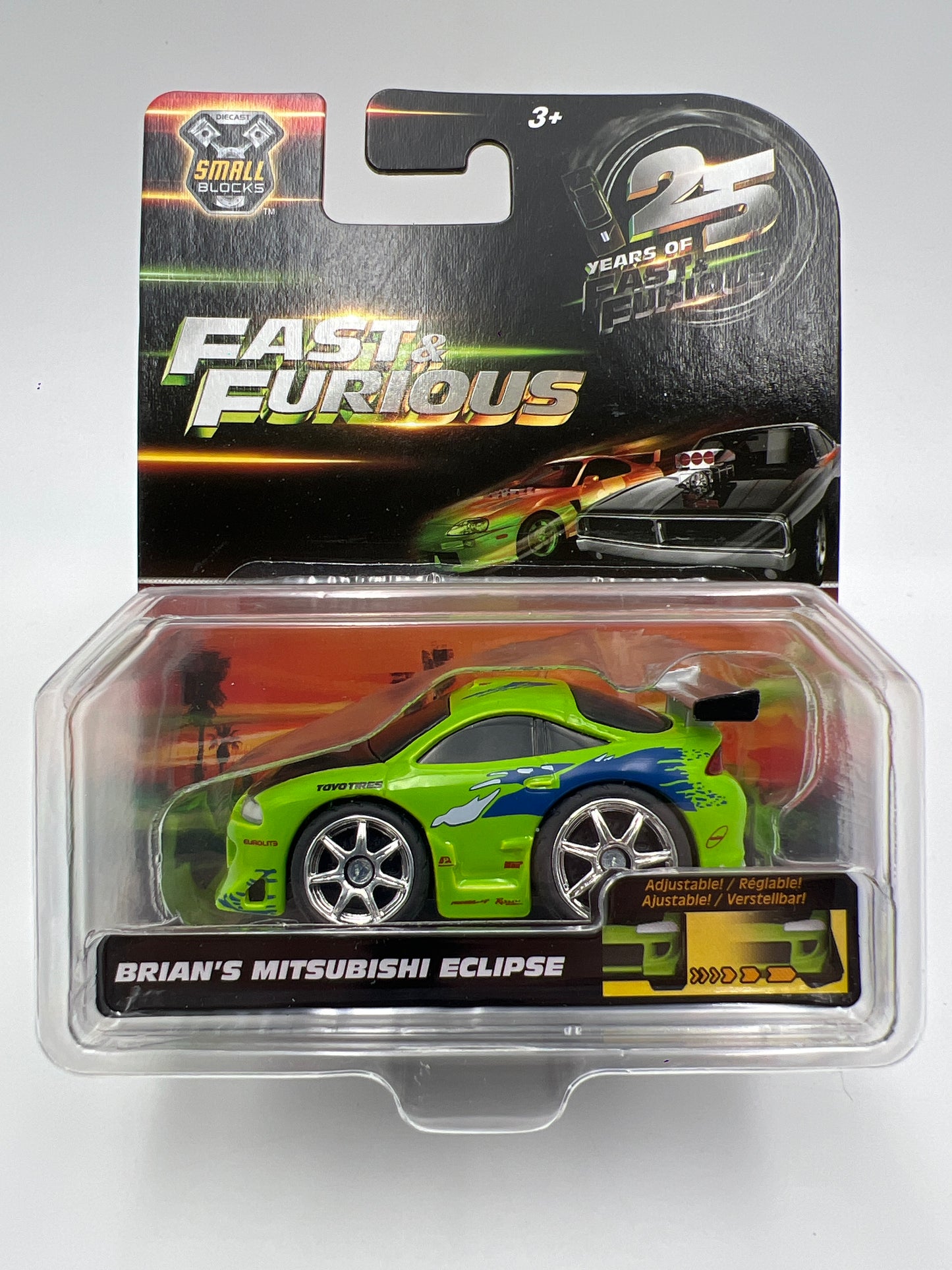 Jada 1/43 Scale Small Blocks 25 Years Fast & Furious Brians Mitsubishi Eclipse W/Working Camber 70G