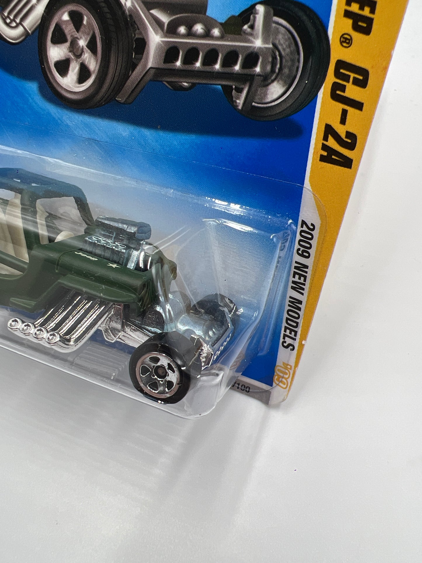 2009 Hot Wheels New Models #27 Custom Jeep CJ-2A Army Green 61i