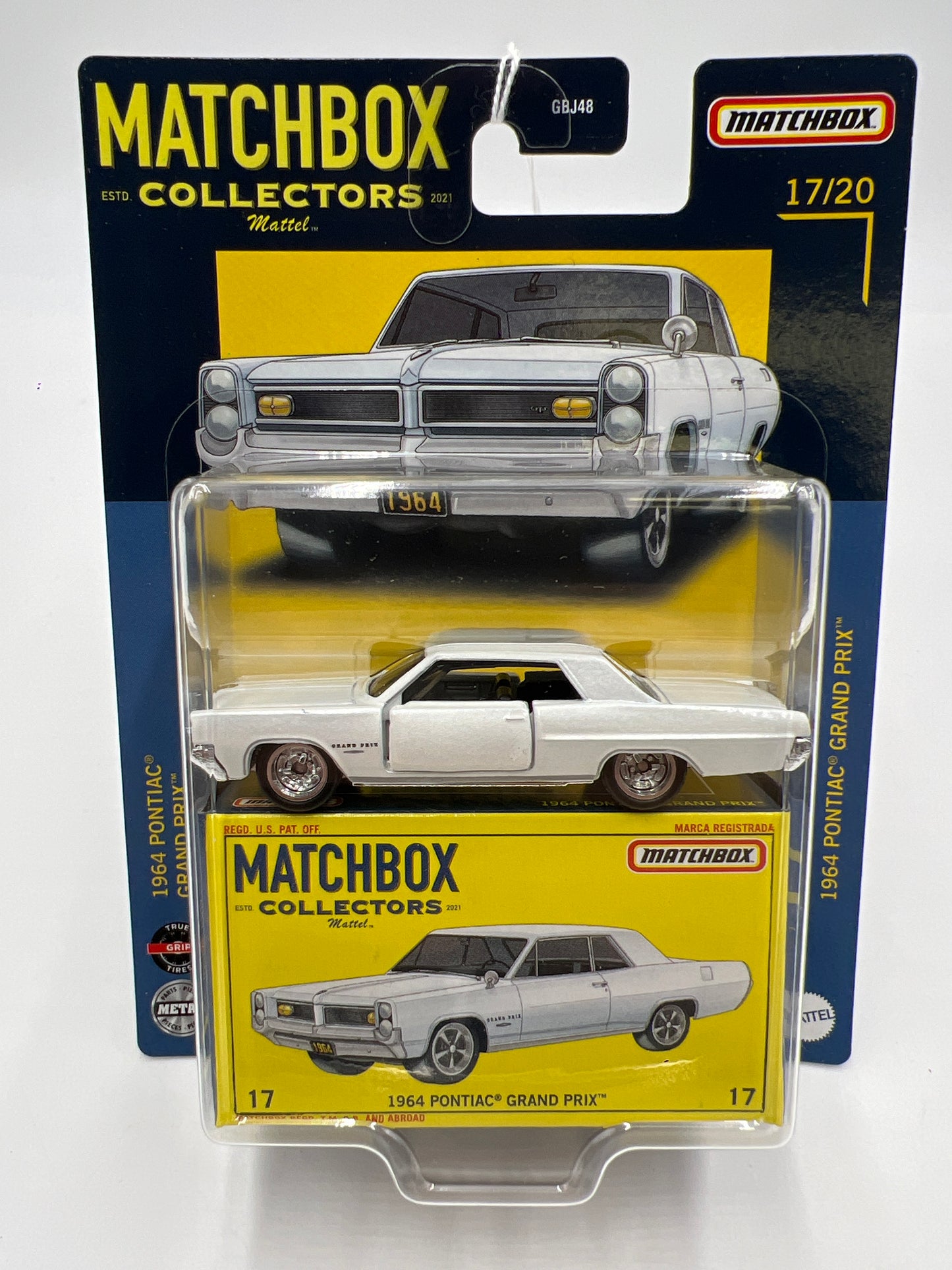 2021 Matchbox Collectors #17 1964 Pontiac Grand Prix White 171B