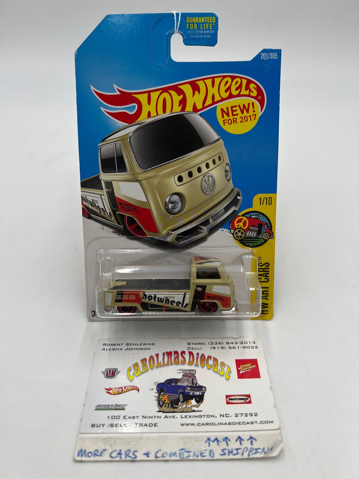 2017 Hot Wheels Art Cars #201 Volkswagen T2 Pickup Tan 96A