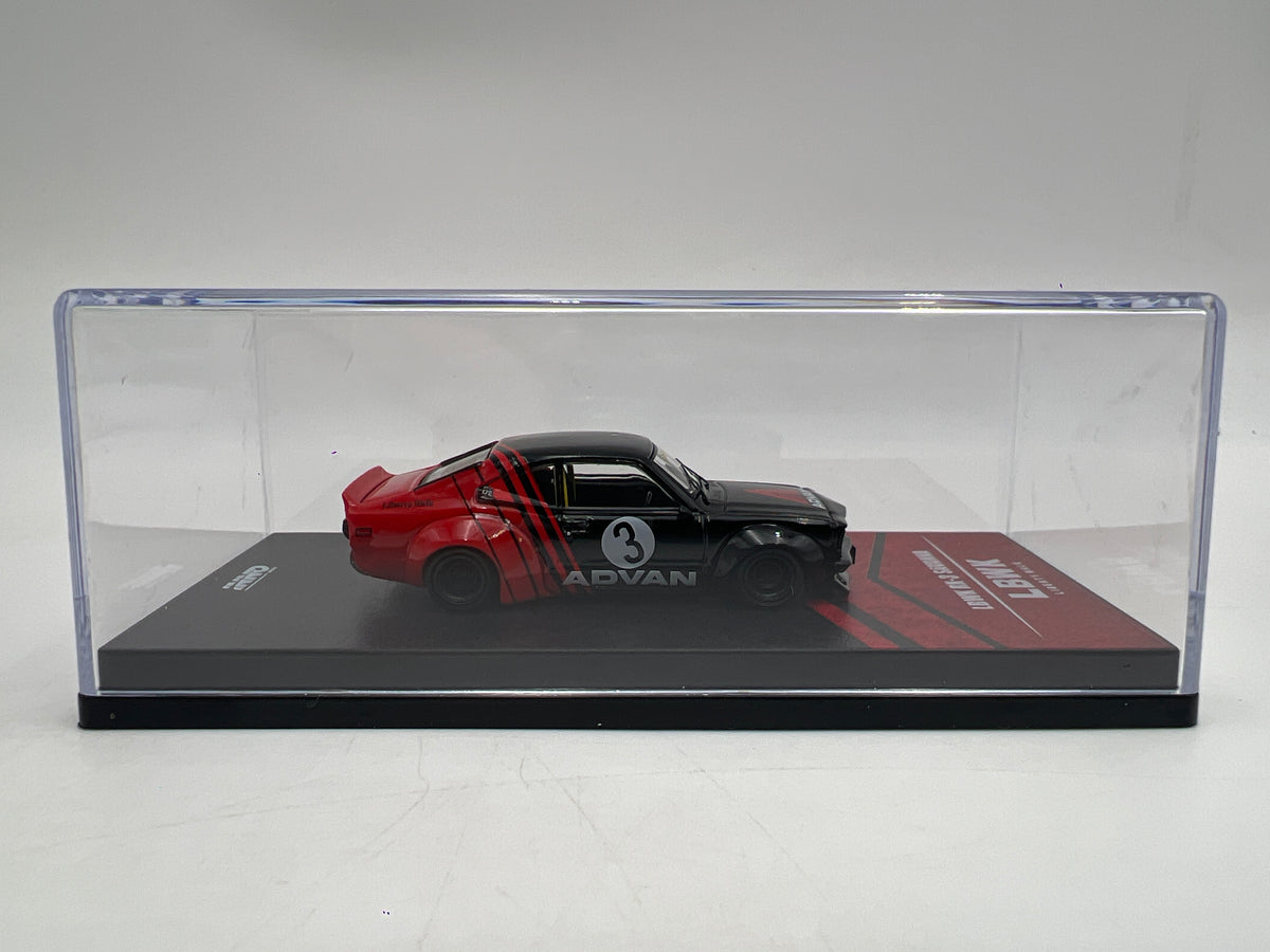 Inno64 1:64 LBWK Mazda RX-3 Savanna Advan Black/Red