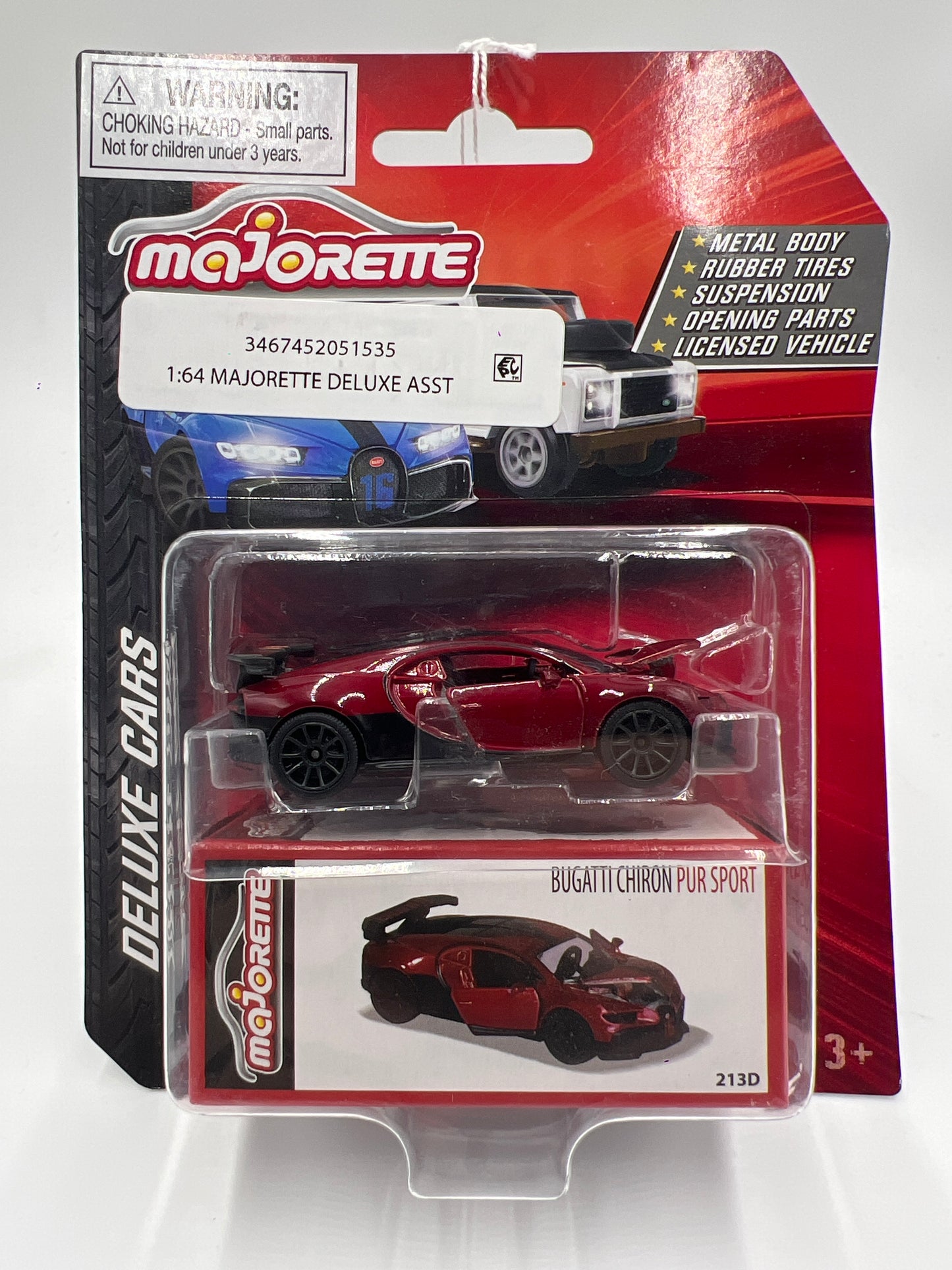 Majorette Deluxe Cars Bugatti Chiron Pur Sport Red 112i