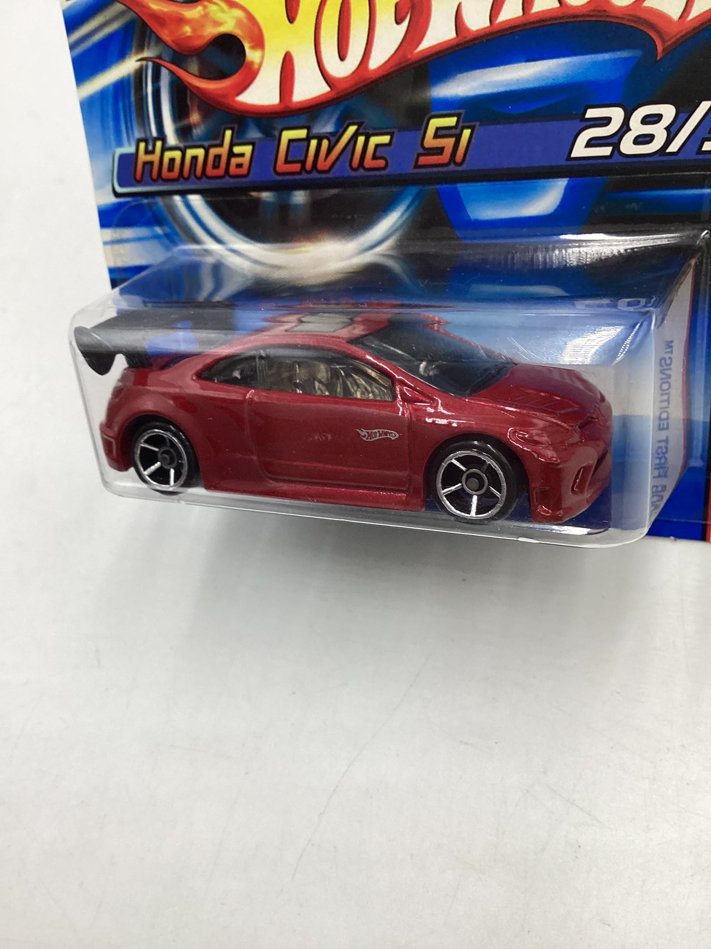 2006 Hot wheels #028 Short Card Faster Than Ever Red Honda Civic Si