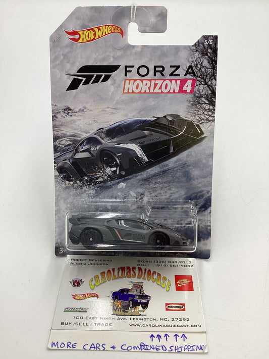 Hot Wheels Exclusive Forza Horizon 4 #5 Lamborghini Veneno Gray 152B