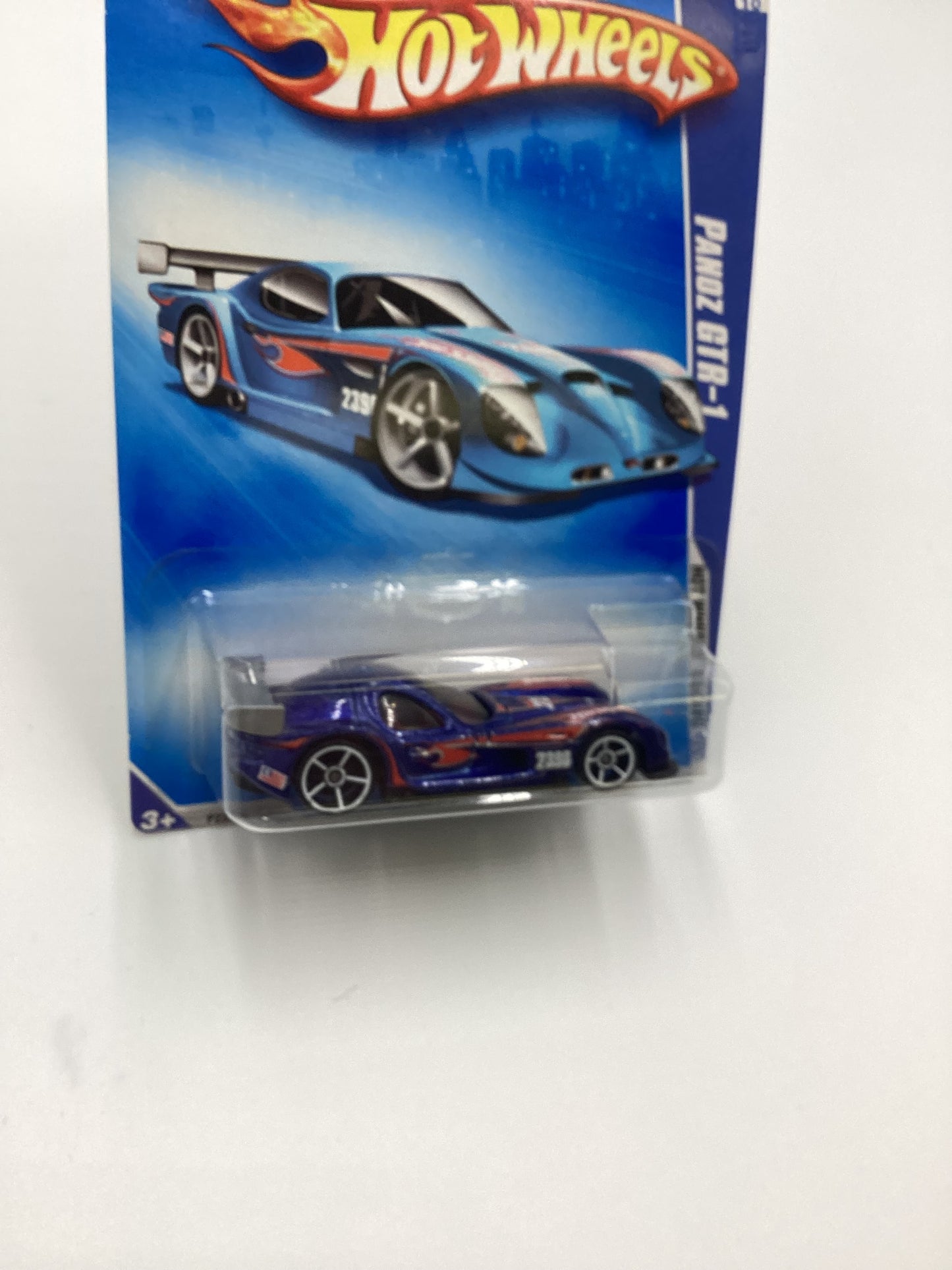 2009 Hot Wheels #070 Panoz GTR-1 Blue OH5 White Wheels 59B