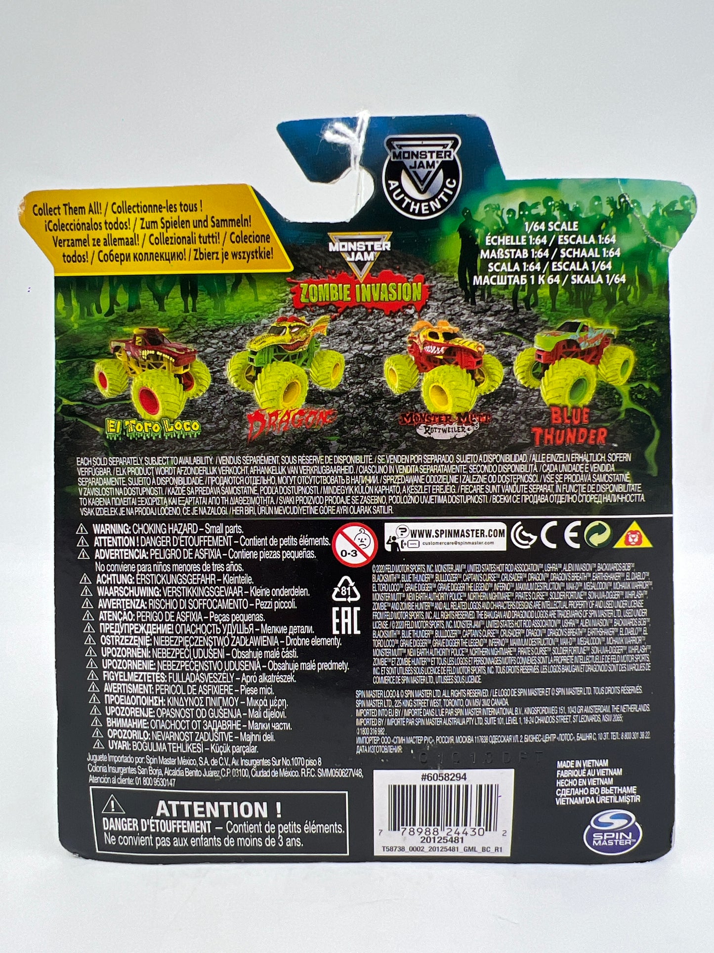 Monster Jam Walmart Exclusive Special Edition Zombie Invasion Blue Thunder 2